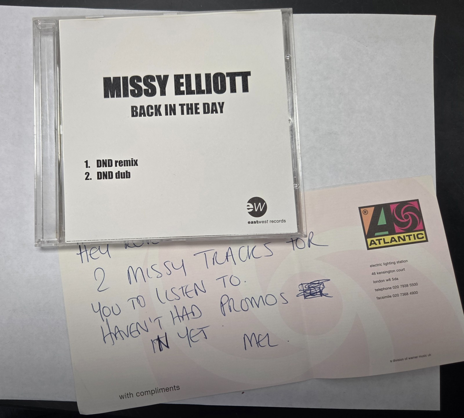 Missy Elliott Featuring Jay-Z – Back In The Day D'n'D remix PROMO CDr 2004 UK