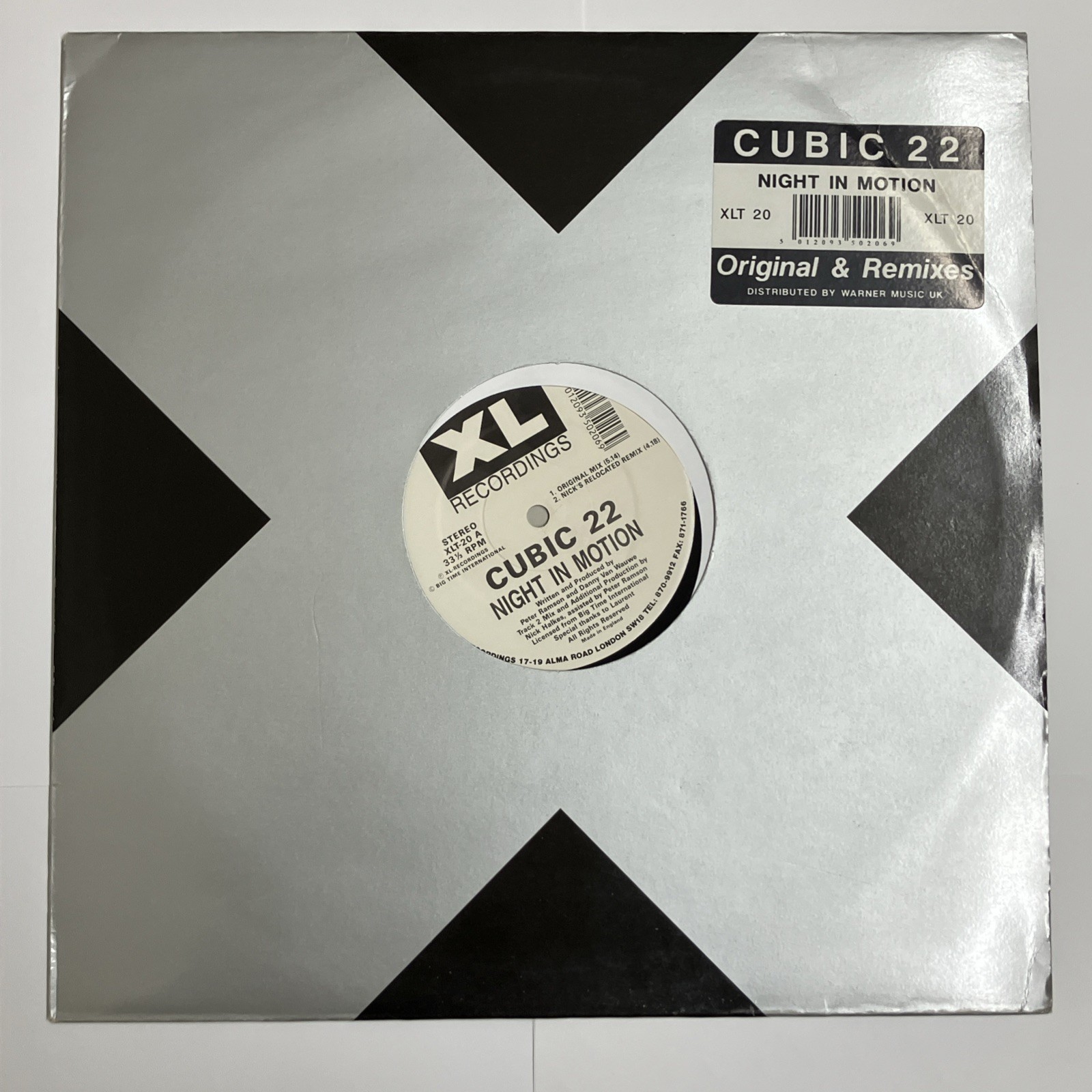 Cubic 22 – Night In Motion - XL Recordings 12" Vinyl 1991 UK - XLT-20