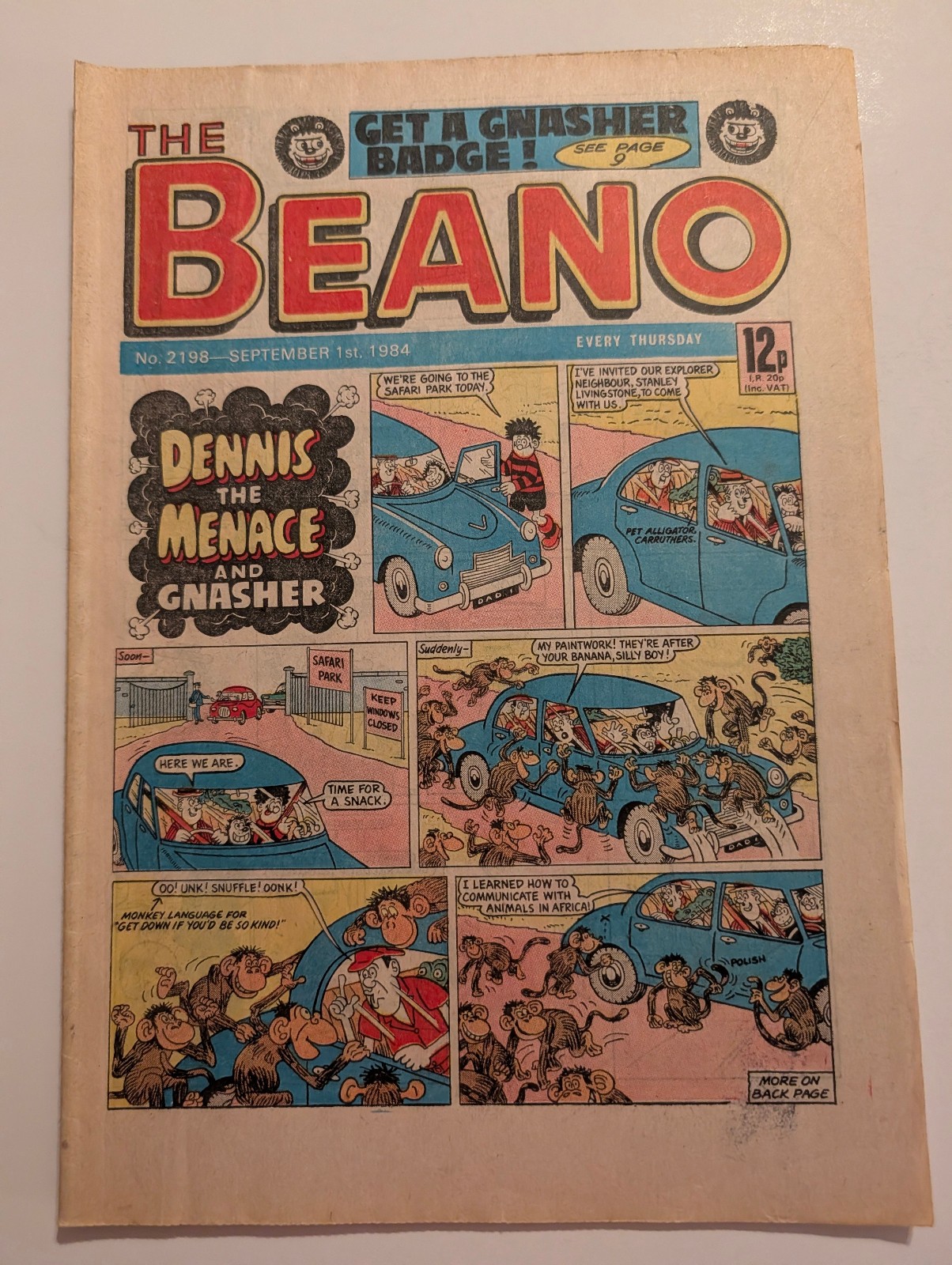 Beano Comic No 2198, September 1st 1984.