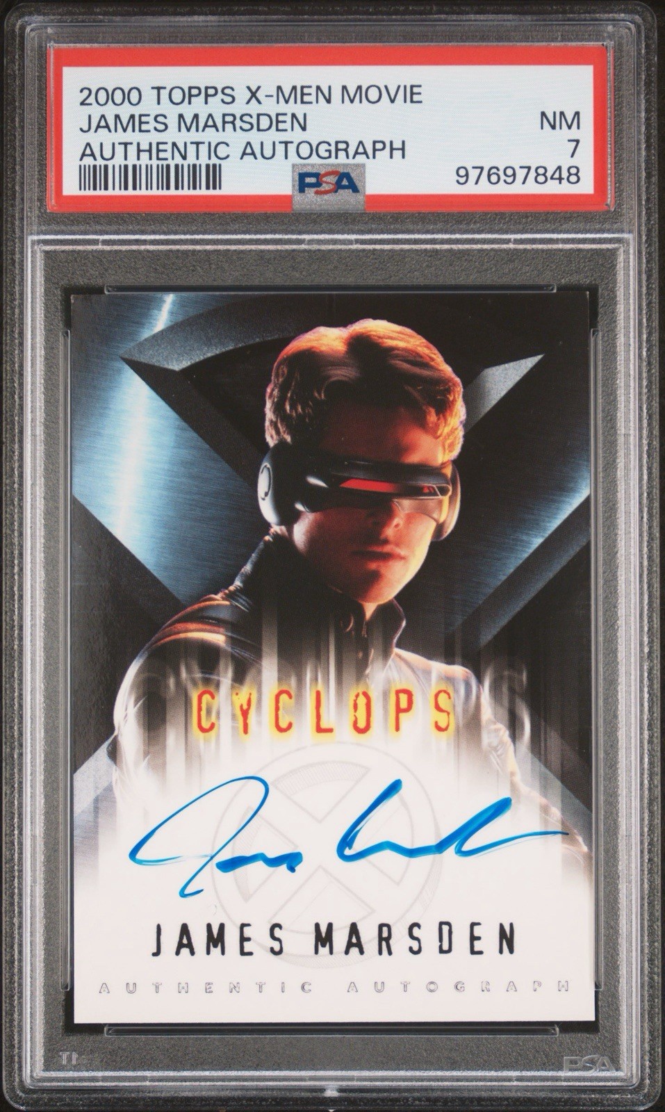 Topps 2000 X-Men Il Film Ciclope James Marsden Auto T1 PSA 7 97697848