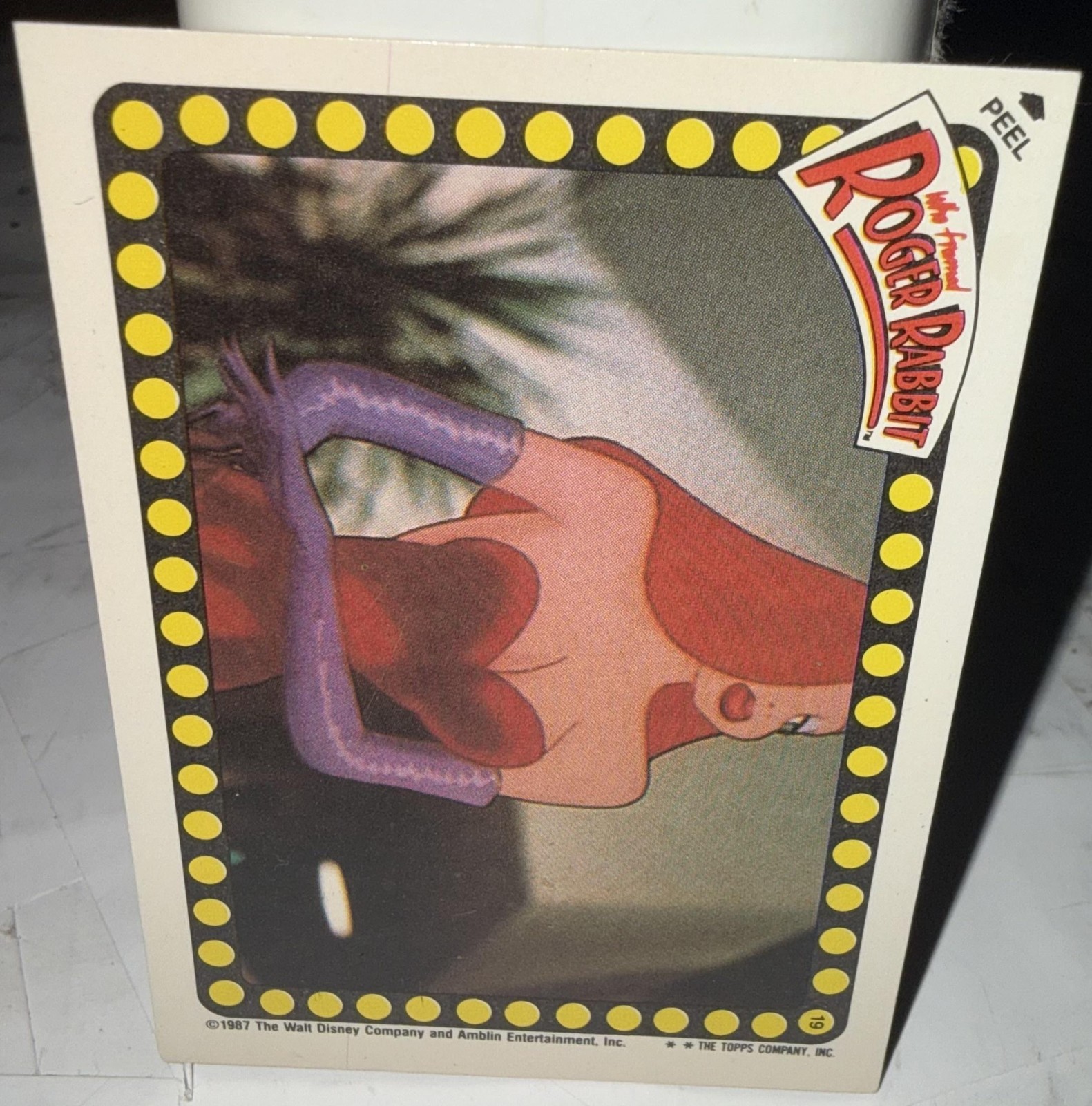 Adesivo vintage 1987 Topps Who incorniciato Roger Rabbit Jessica Rabbit non sportivo