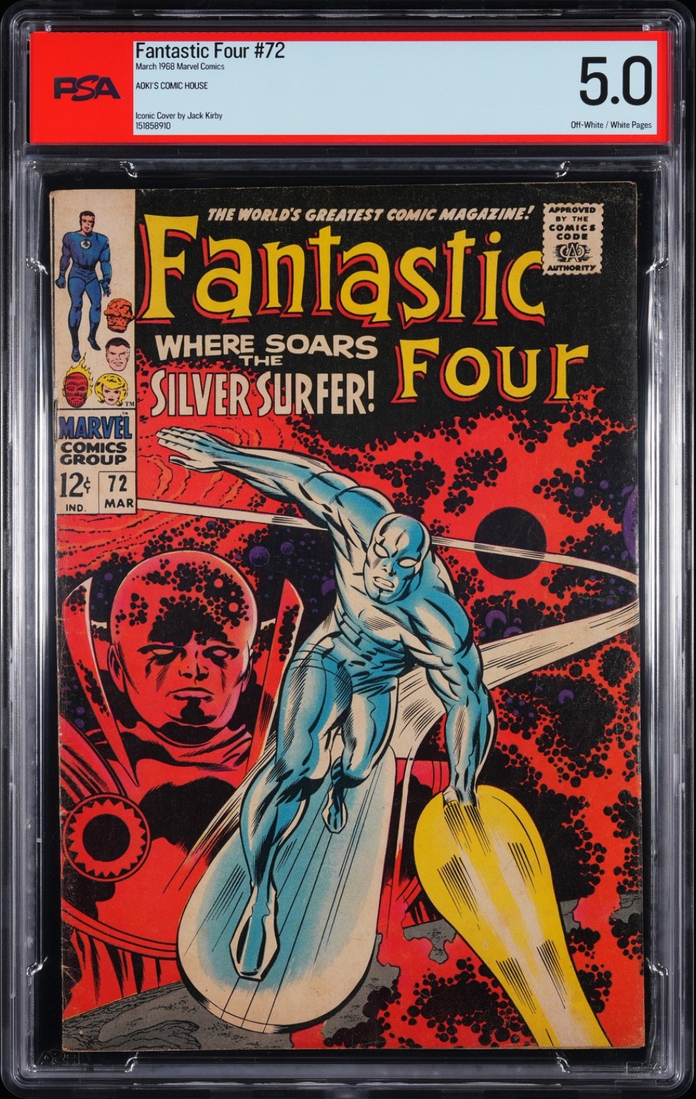 Fantastic Four #72 PSA 5.0 1968 Jack Kirby Cover (Aoki's Comic House)