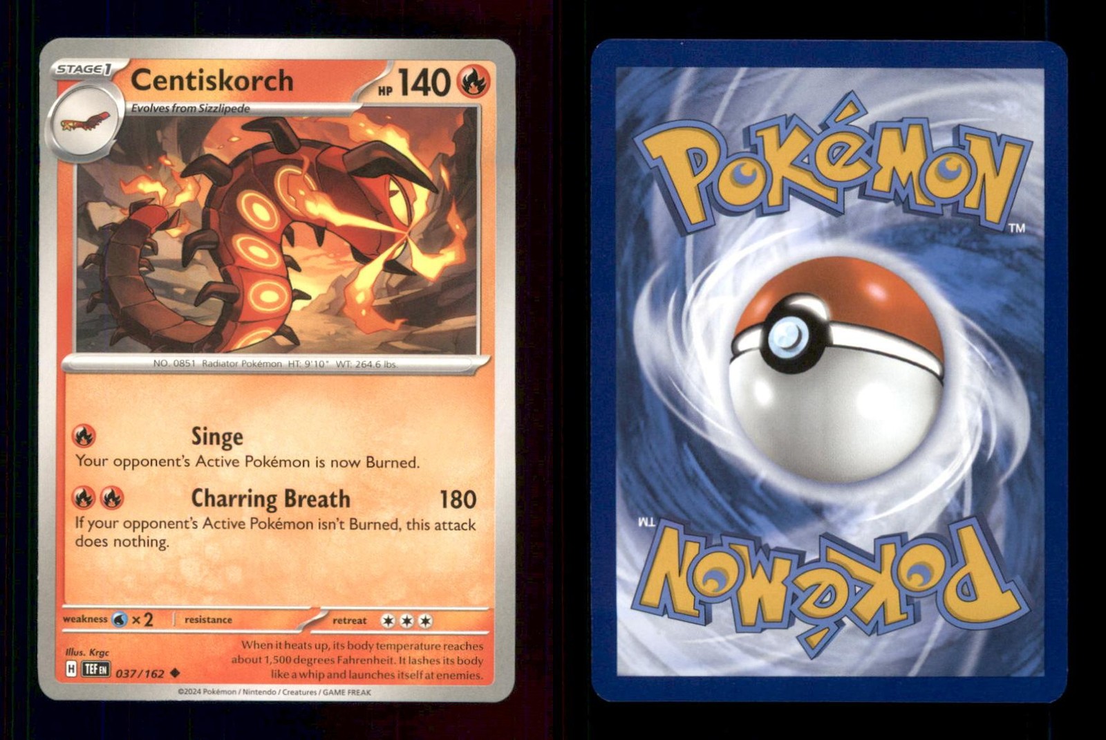 Centiskorch 037/162 UC Forze Temporali Pokemon Nuovo con scatola/M Krgc