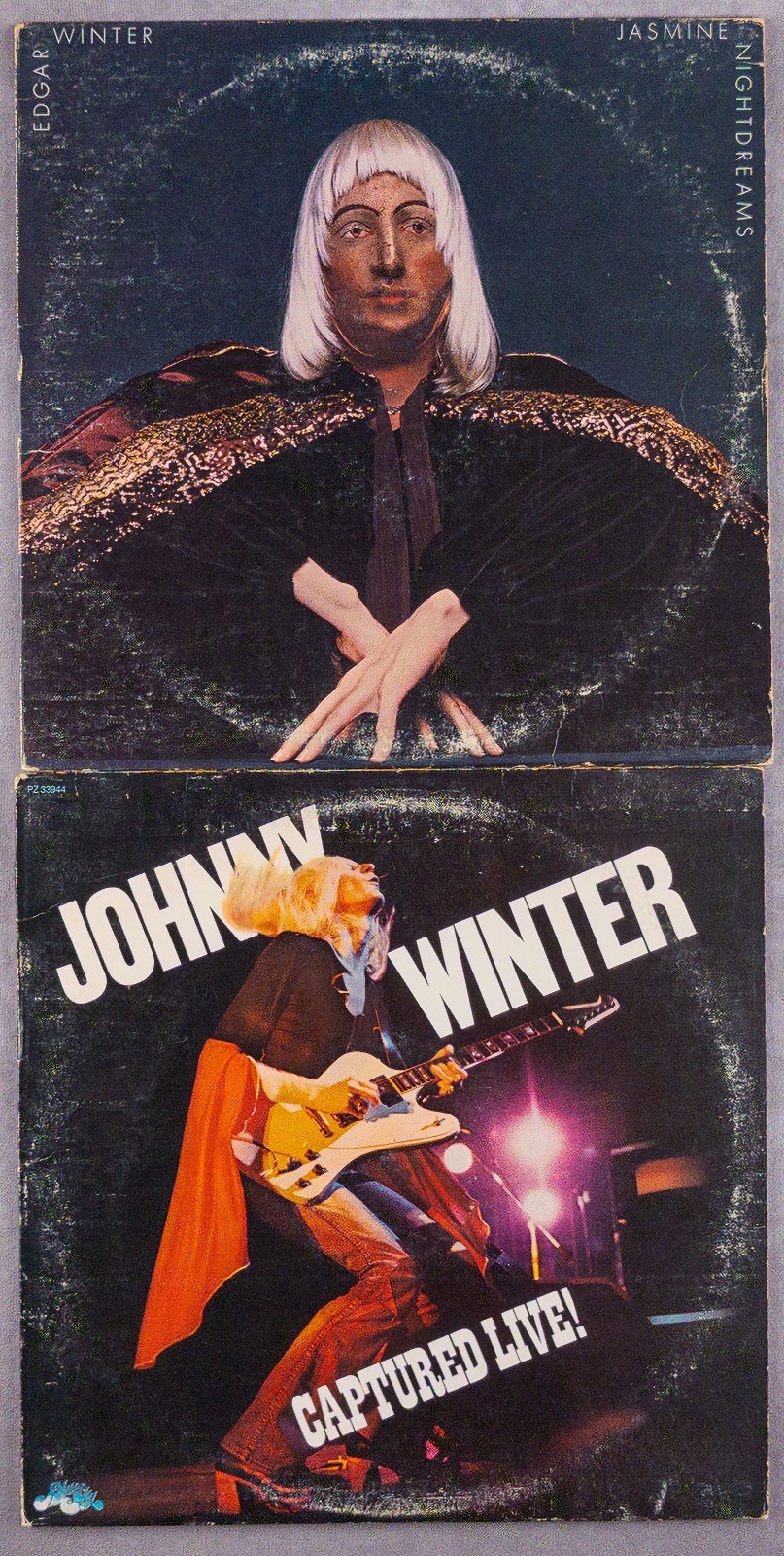 2 ALBUM LOT: Edgar Winter Jasmine Nightdreams, Johnny Winter Captured Live LP