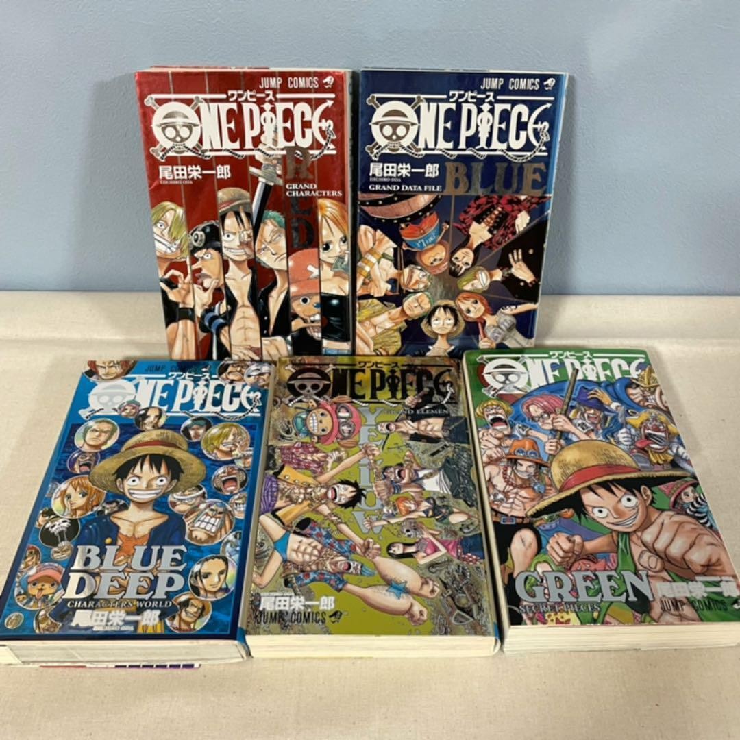 ONE PIECE Data Book Vol.1 - 5 tipi Set completo Fumetti in lingua giapponese Fan