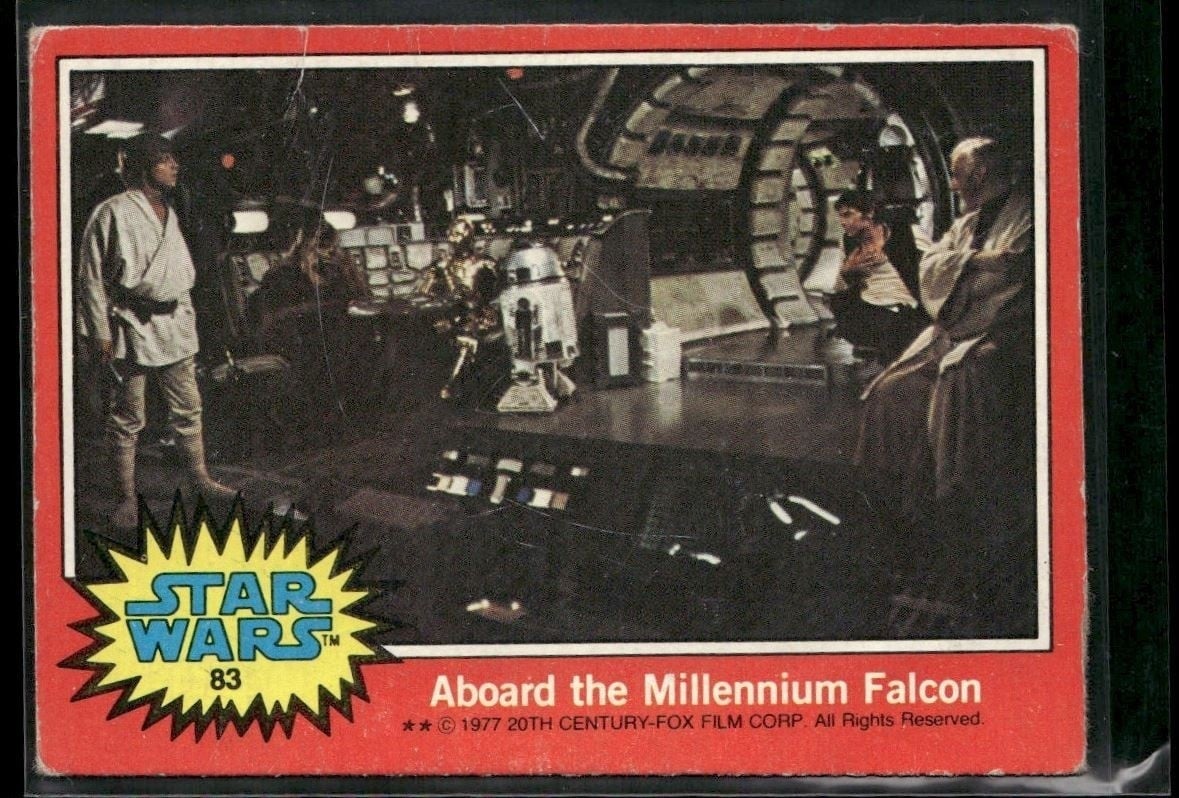 ⭐ 1977 Topps Star Wars Serie 2 Falcon a bordo del Millennium Falcon #83