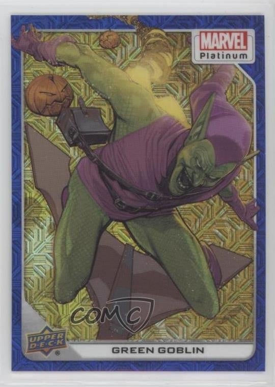 2023 Upper Deck Marvel Platinum Blue Traxx 114/499 Green Goblin #90 0y85