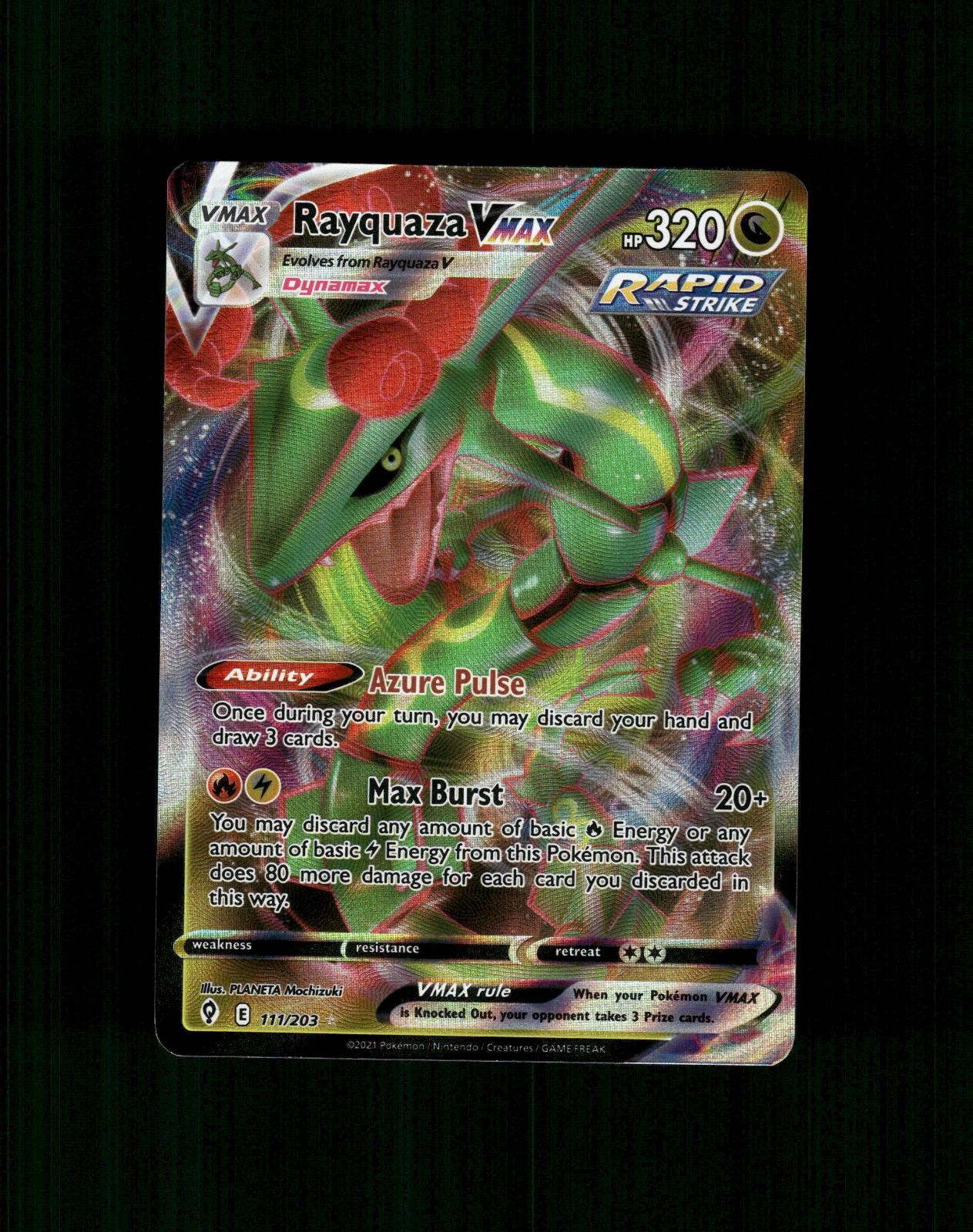 Rayquaza VMAX 111/203 Holo VMAX Raro Cieli in Evoluzione Pokemon Near Mint