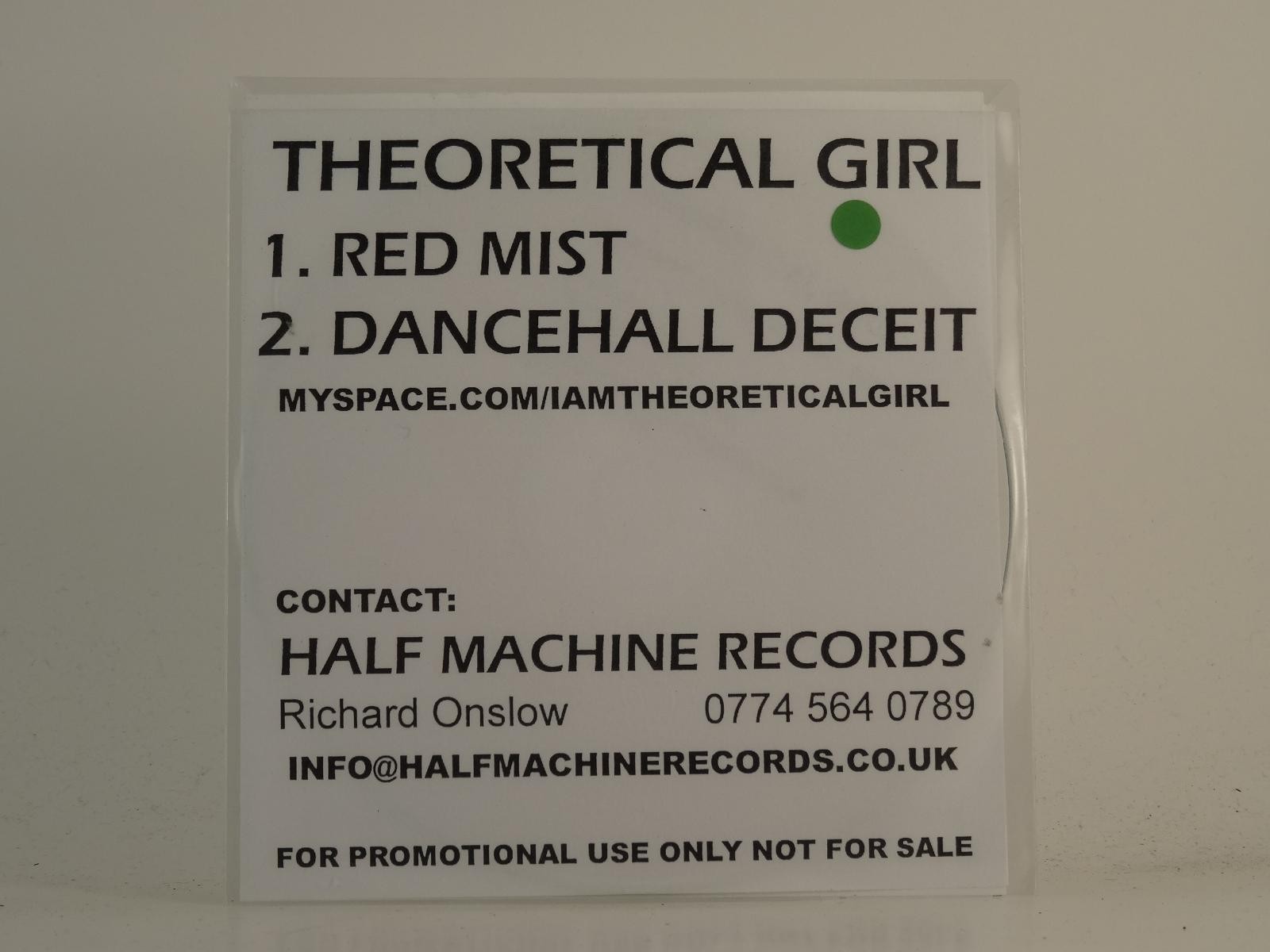 THEORETICAL GIRL RED MIST (H1) 2 Track Promo CD Single including White Sleeve HA