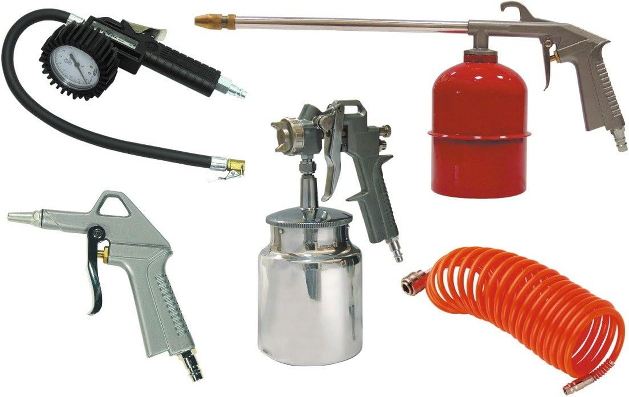 150096, Set Attrezzi Pneumatici, 5 Pz., in Scatolo Di Cartone, Multicolore (Mehr