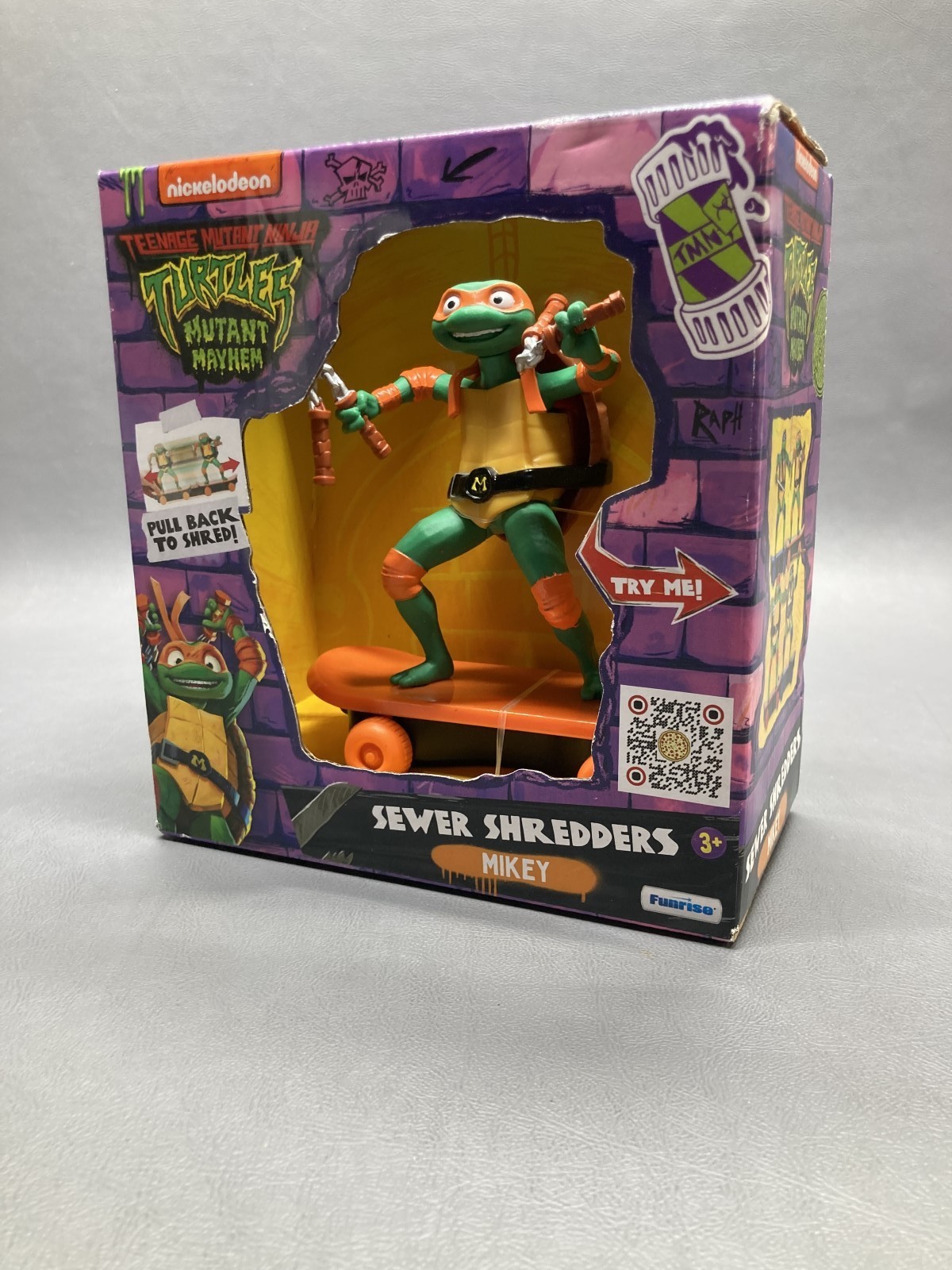 TMNT Mutant Mayhem Sewer Shredders Mikey Michelangelo Funrise nuovo con scatola