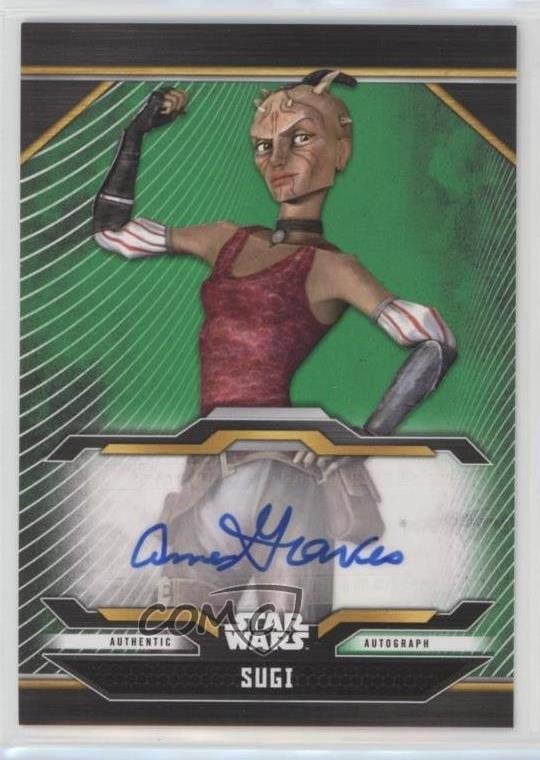 2021 Topps Star Wars Bounty Hunters verde 5/75 come Sugi Anna Graves Auto 2k3
