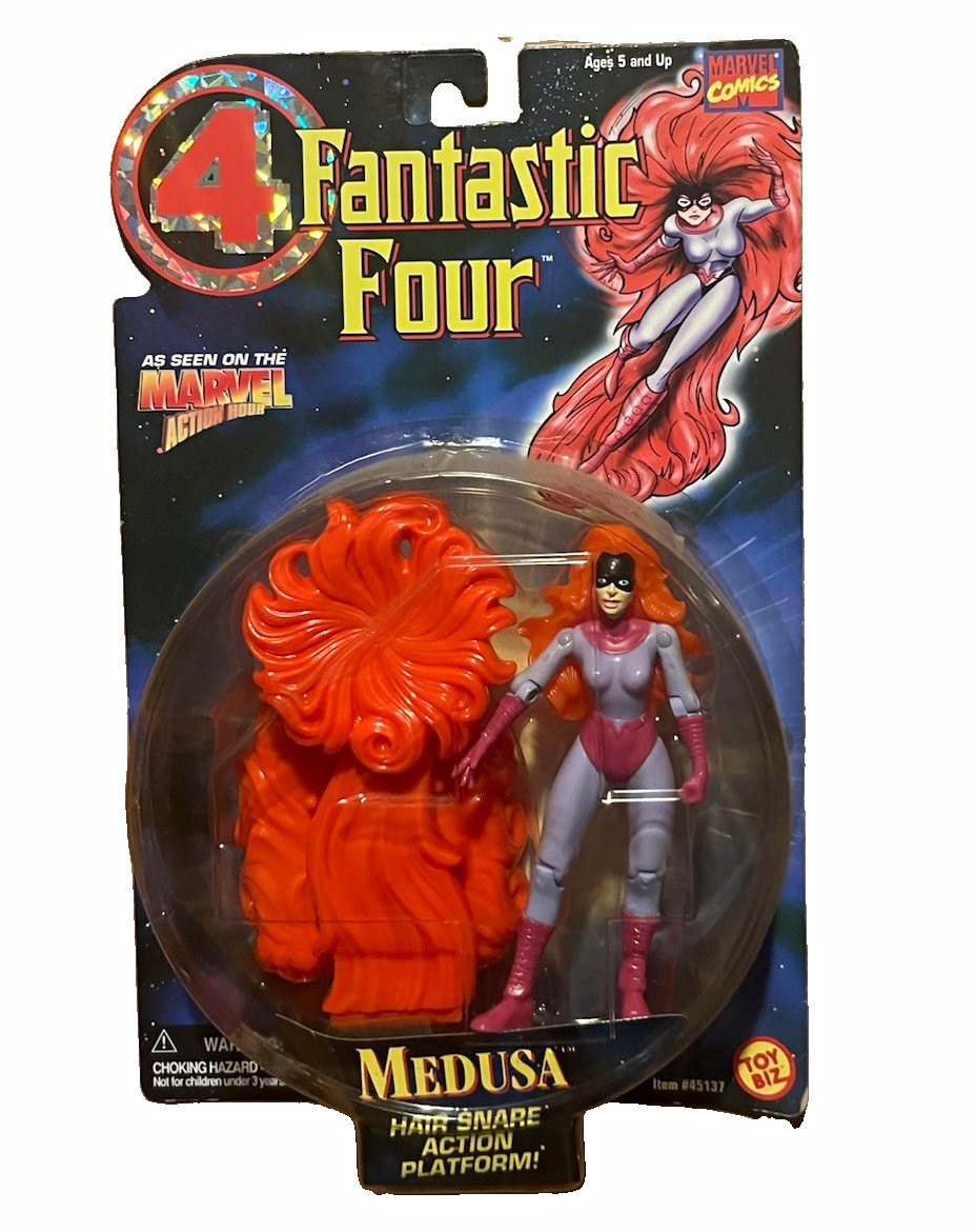 ToyBiz Marvel Fantastic Four Medusa Action Figure w/ Action Platform 1996
