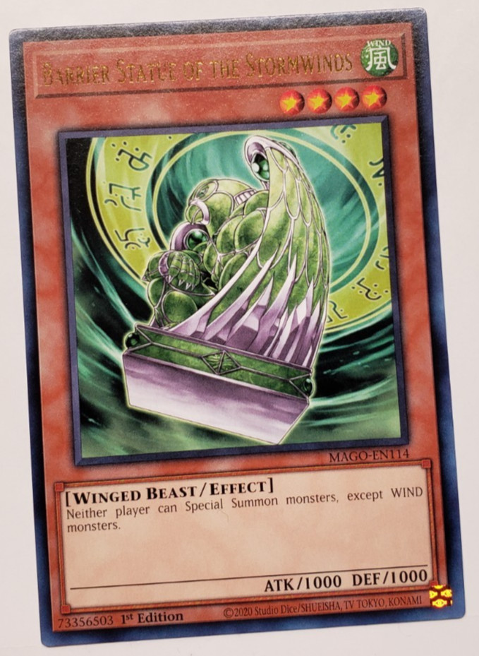 Yu-Gi-Oh Statua Barriera dei Venti di Tempesta MAGO-EN114 1° Edizione Oro Rara NM