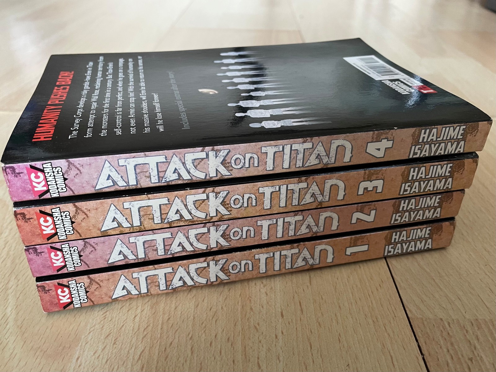 Attack on Titan Manga English Trade Paperback Lot, Volumes 1-4 Hajime Isayama