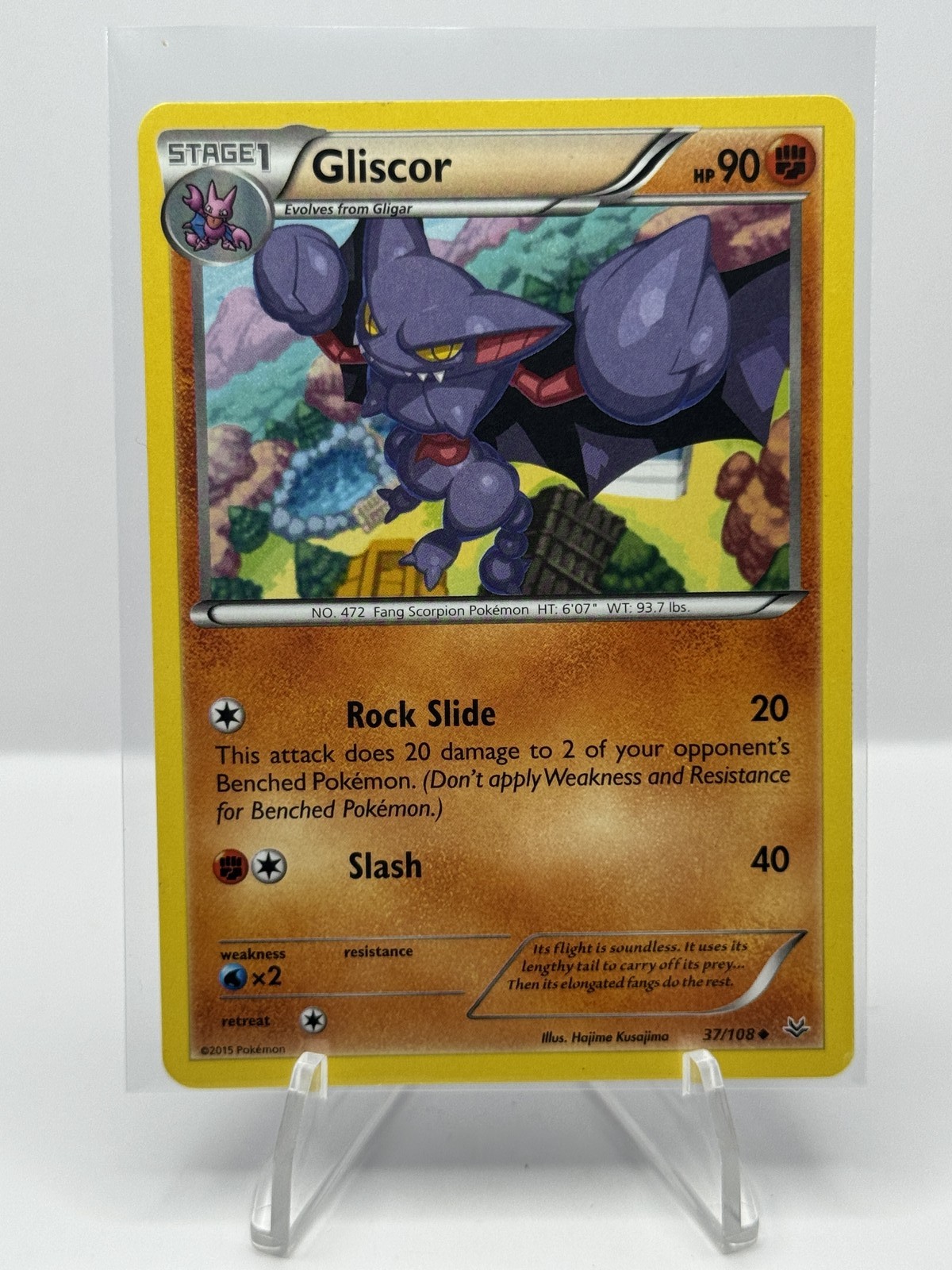 Gliscor 37/108 Cieli Ruggenti reverse holo 2015 Pokemon TCG