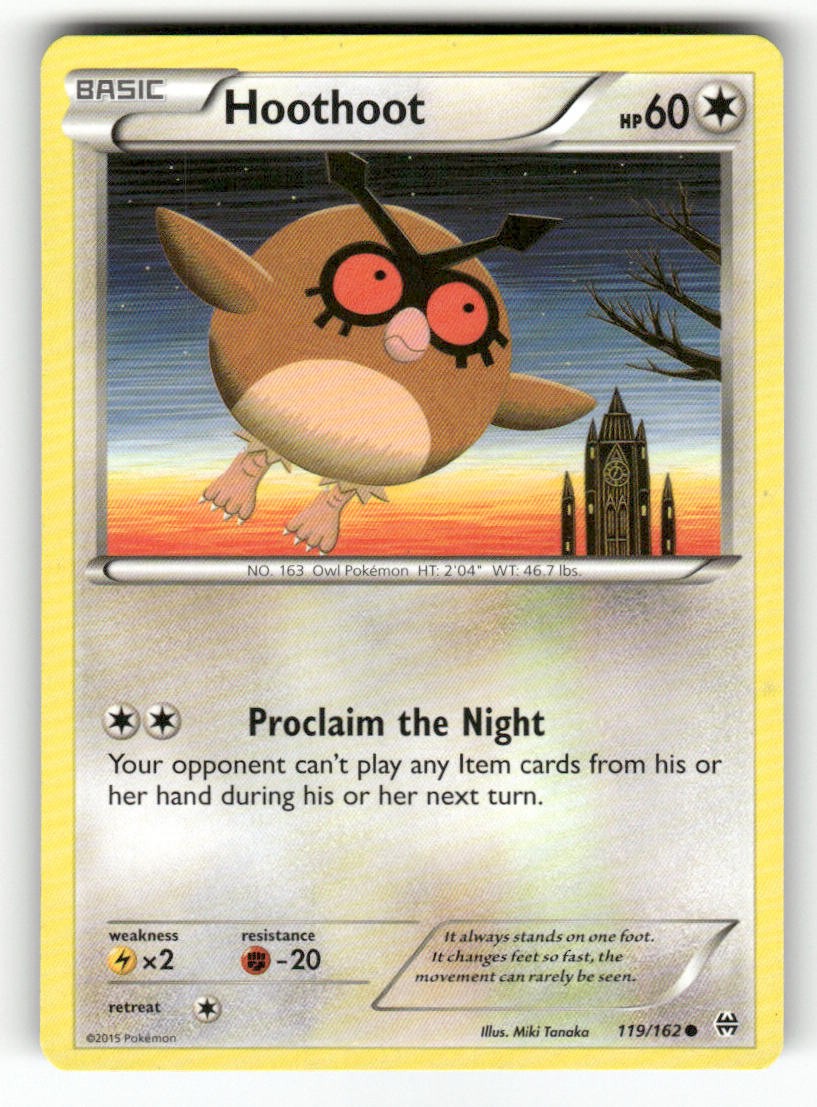Hoothoot 119/162 Pokemon comune BREAKthrough leggermente giocato