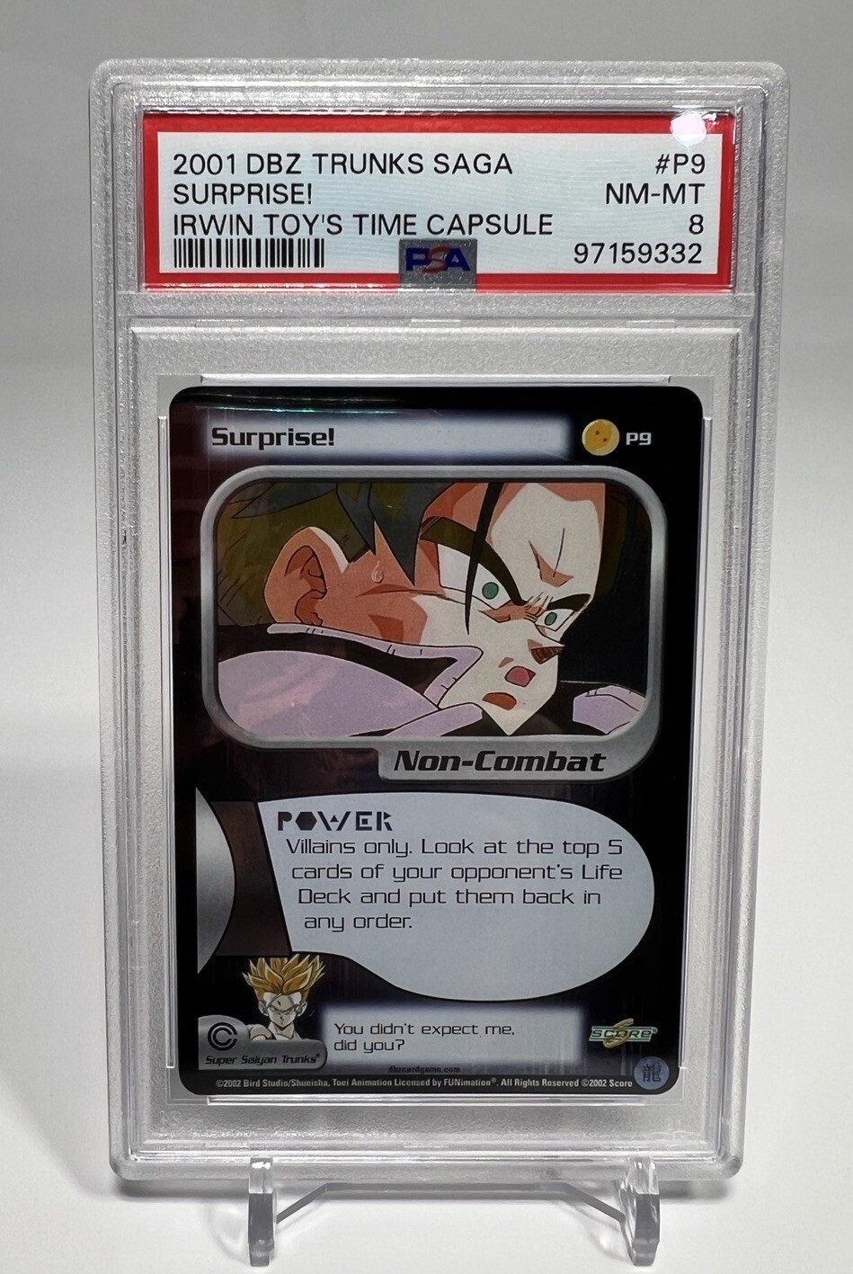 2001 PUNTEGGIO DRAGON BALL Z TRUNKS SAGA PROMO #P9 SORPRESA! PSA 8