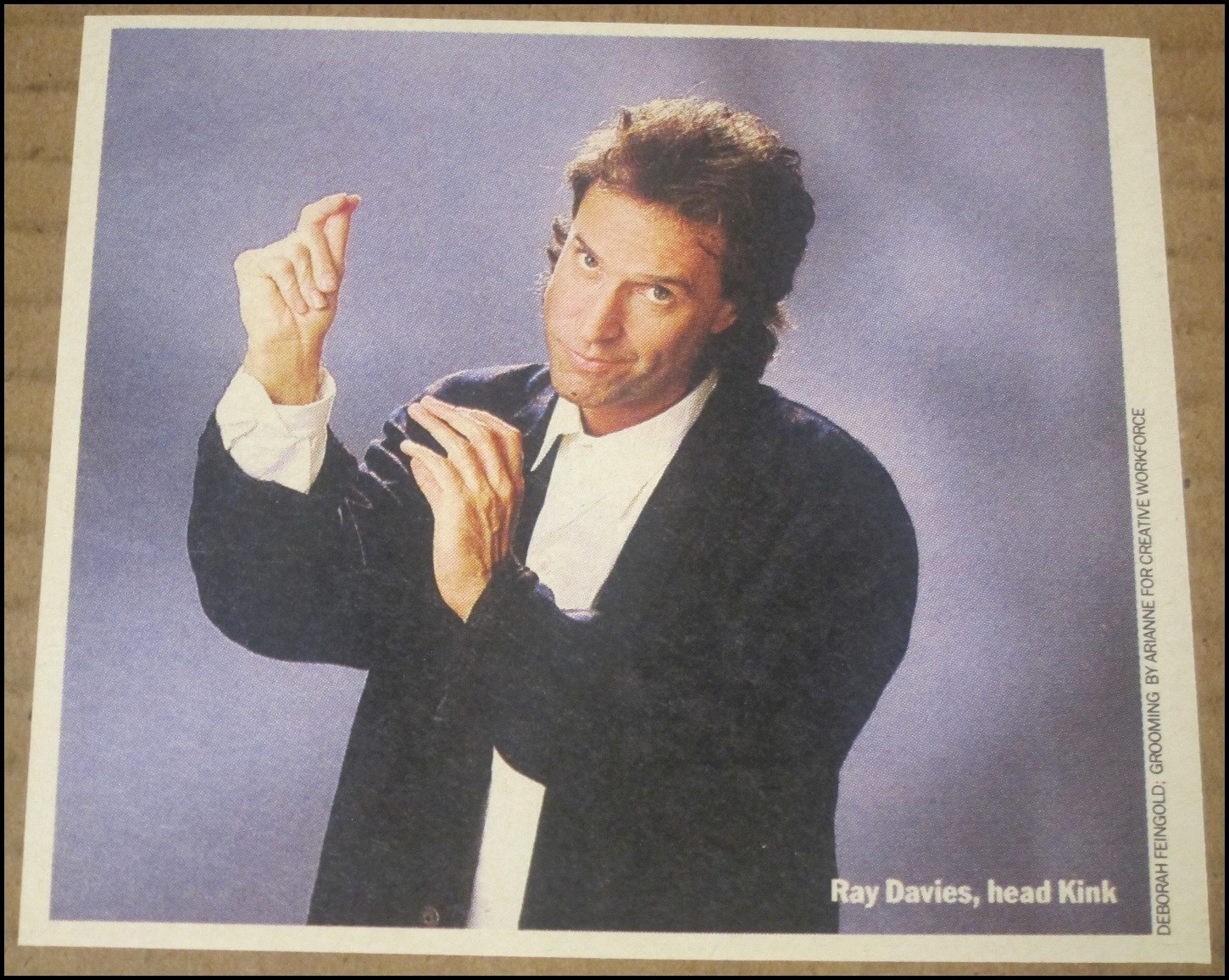 Foto ritaglio rivista Ray Davies The Kinks RS 1987 4,25"x3,75" Rock N Roll HOF