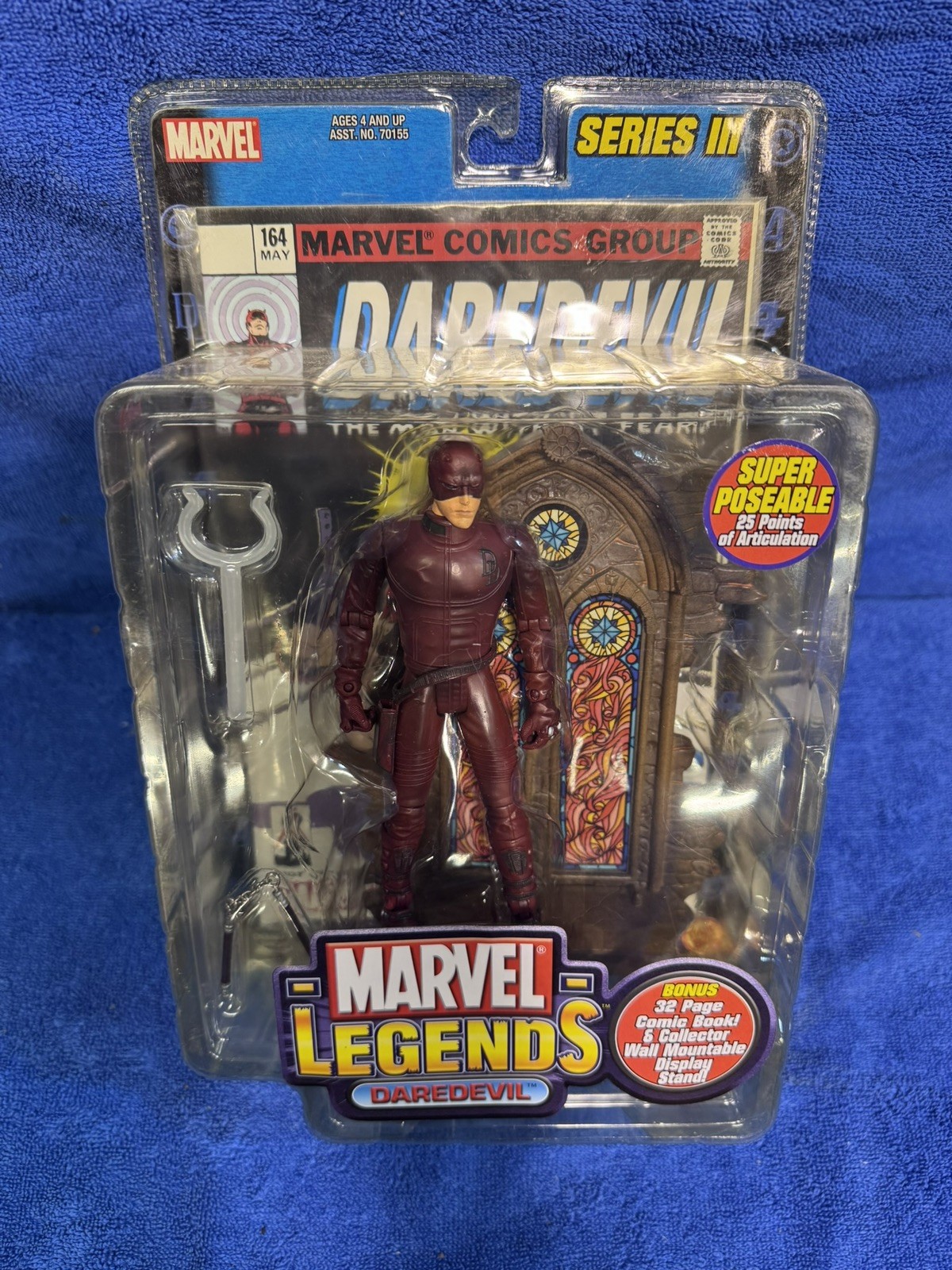 Marvel Legends Serie III Daredevil Action Figure Toy Biz 2002 Con Fumetto Nuovo