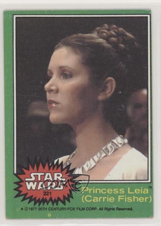 1977 Topps Star Wars Principessa Leia Organa Principessa Leia Carrie Fisher #221 1u6