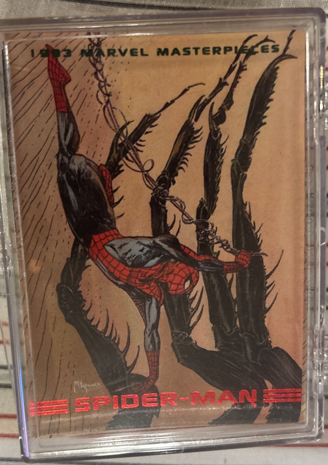 ⁠1993 SkyBox Marvel Masterpieces lotto set base parziale (82) carte alcune doppie quasi nuove