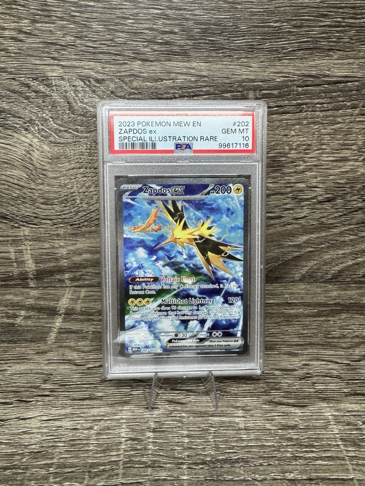 Pokemon Zapdos ex 202/165 SV 151 SIR Full Art Holo EN 2023 PSA 10