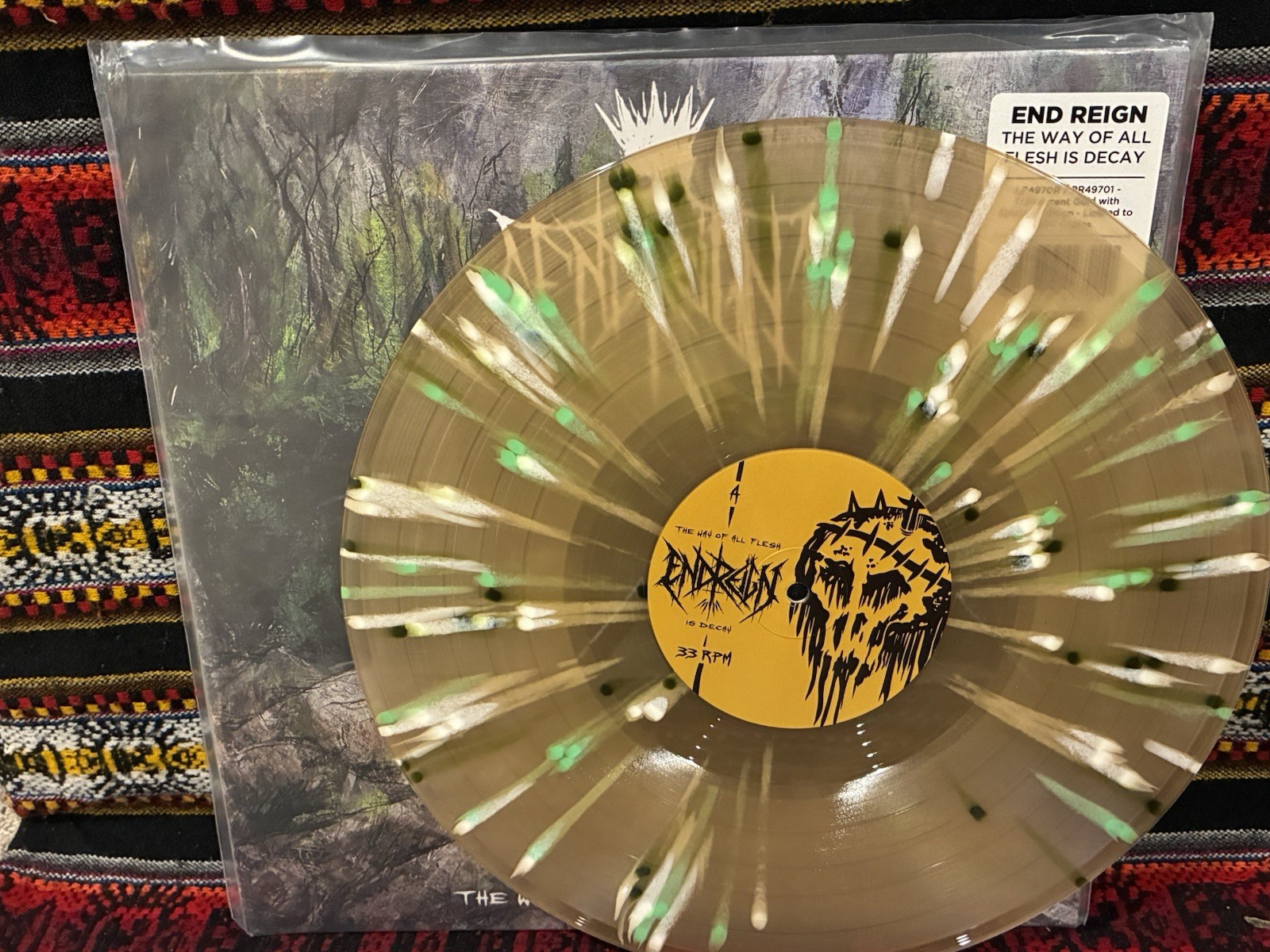 END REIGN The Way Of All Flesh 12" vinyl LP metalcore 2023 ltd gold splatter