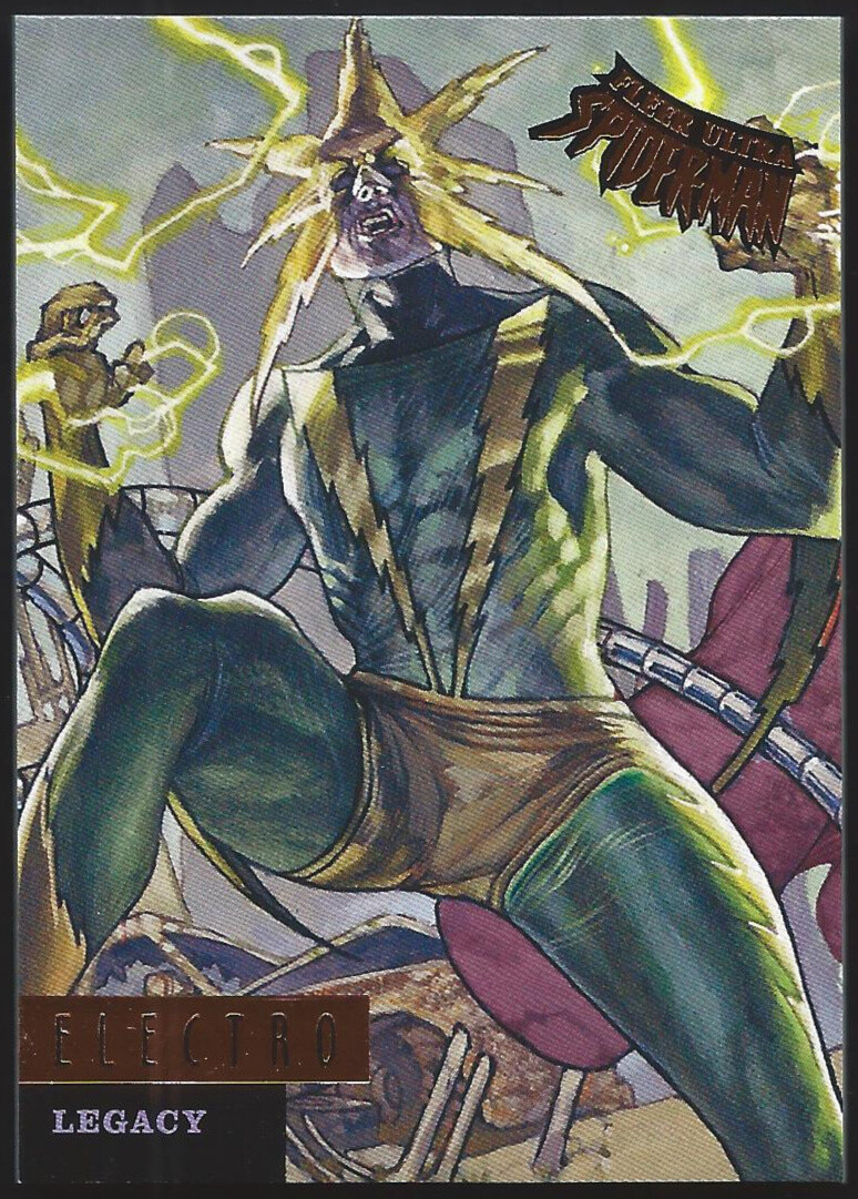 2017 Fleer Ultra Spider-Man "LEGACY" Inserto Scheda #L8...ELECTRO