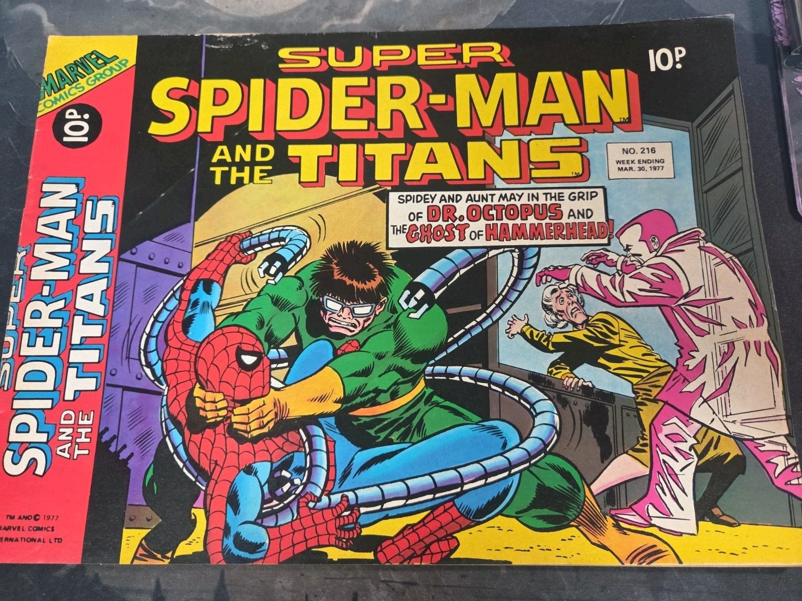 SUPER SPIDER-MAN & THE TITANS #216 (1977) Marvel Comics UK Poster Spaventapasseri