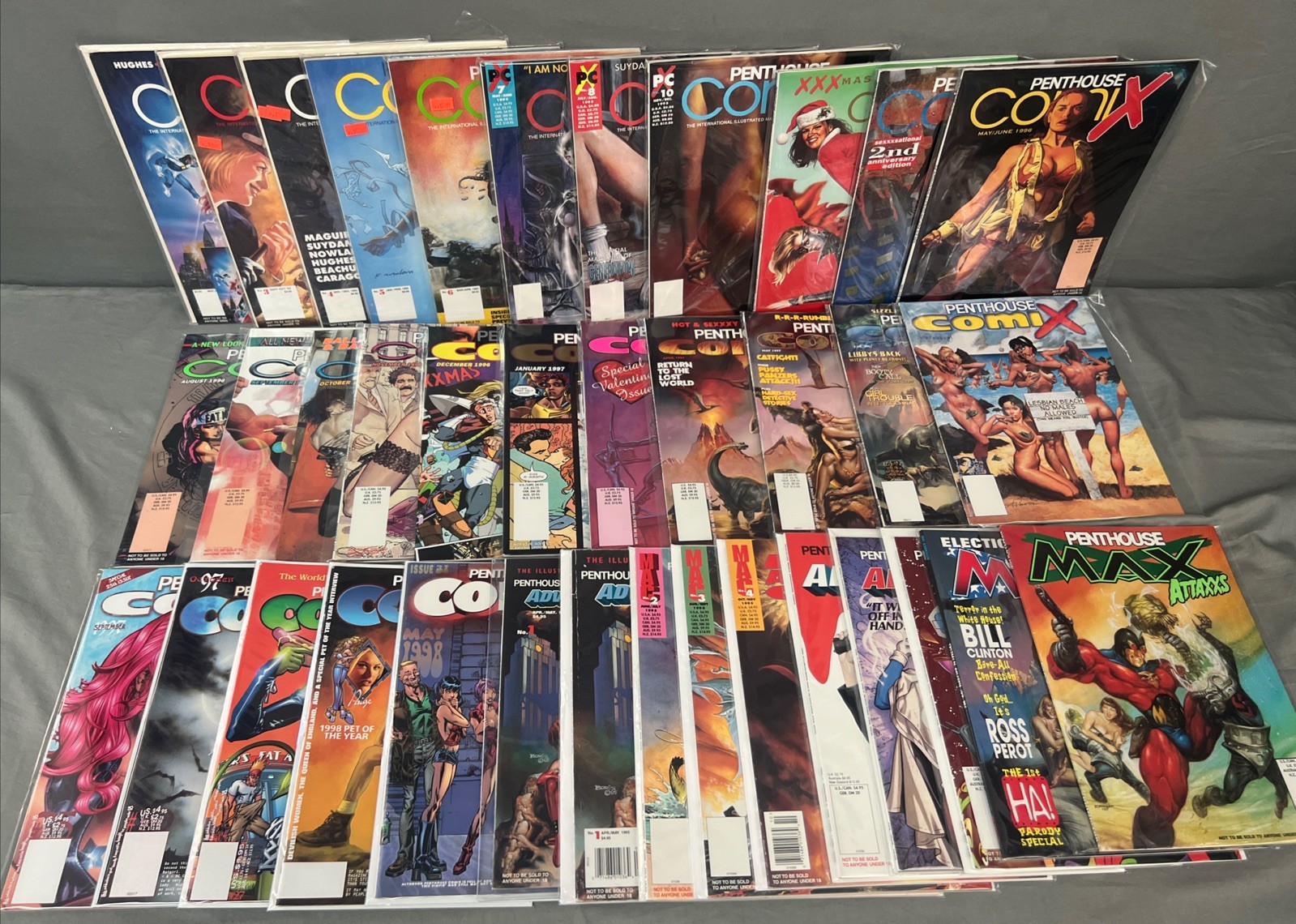 PENTHOUSE COMIX 1-33 mancano 6 prime stampe - Uomo Avventura 1-7 set lotto 39 libri