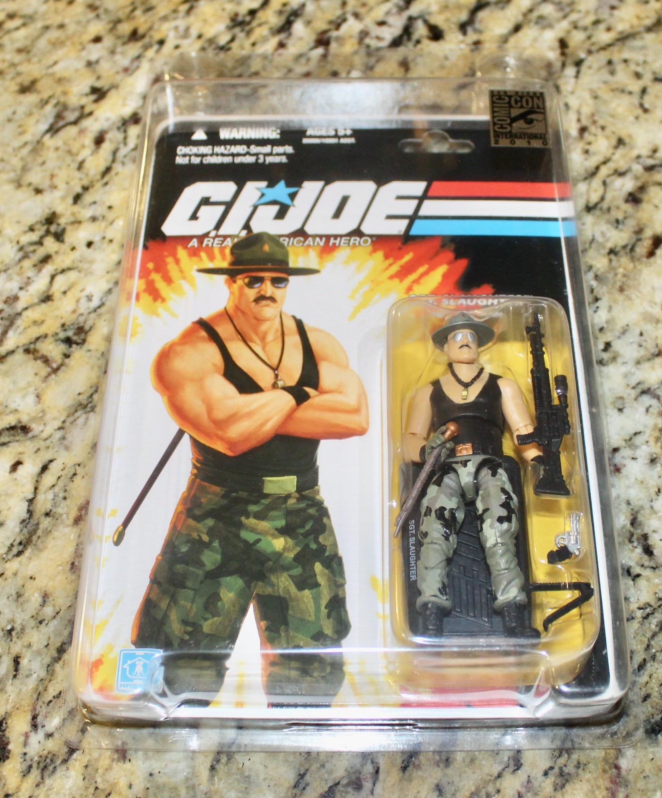 SDCC 2010 EXCLUSIVE HASBRO GI Joe SGT SLAUGHTER BLACK SHIRT VARIANT MOC