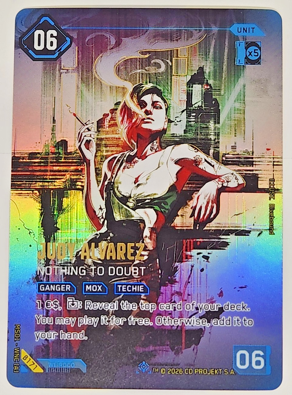 Judy Alvarez Secret (Iconic Rare) Beta 171 - Cyberpunk TCG Welcome to Night City