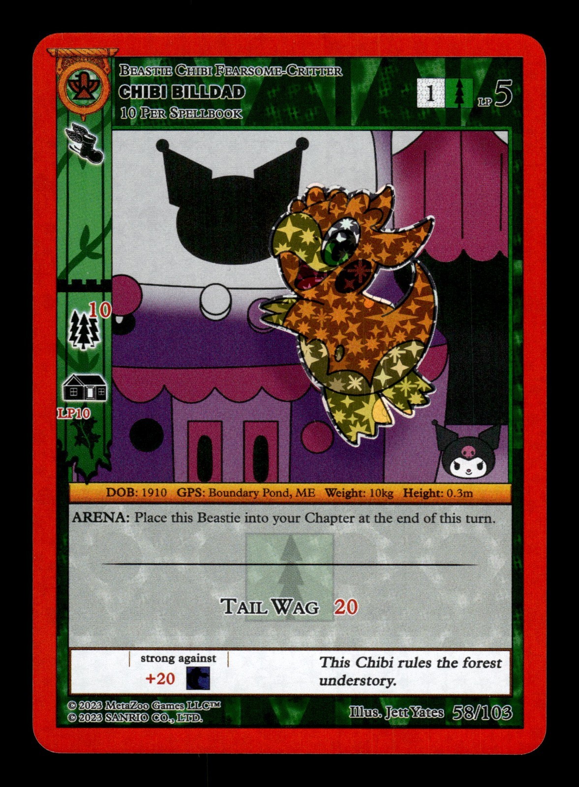 Chibi Billdad 58/103 MetaZoo Kuromi's Cryptid Carnival Reverse Holo