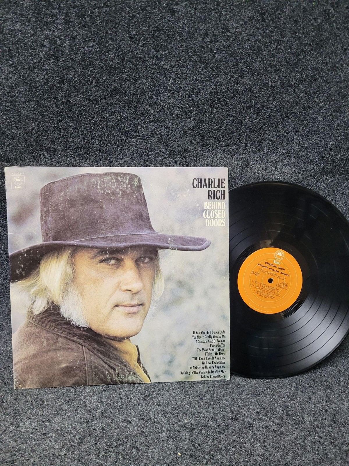 Vintage Charlie Rich Behind Closed Doors 12" Black Vinyl LP Epic 1973 Country