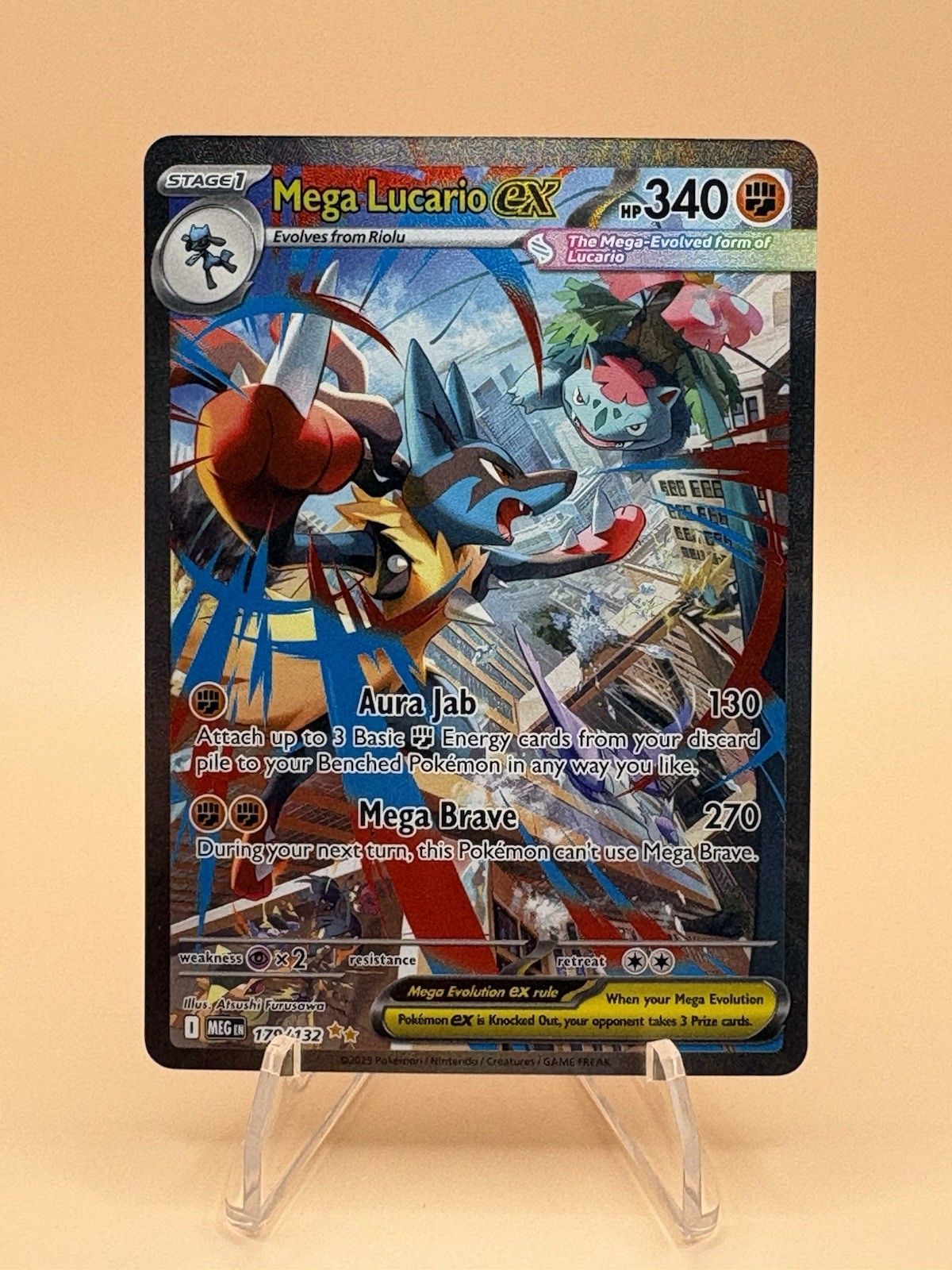 Mega Lucario ex 179/132 - Mega Evolution Special Illustration Rare Pokemon