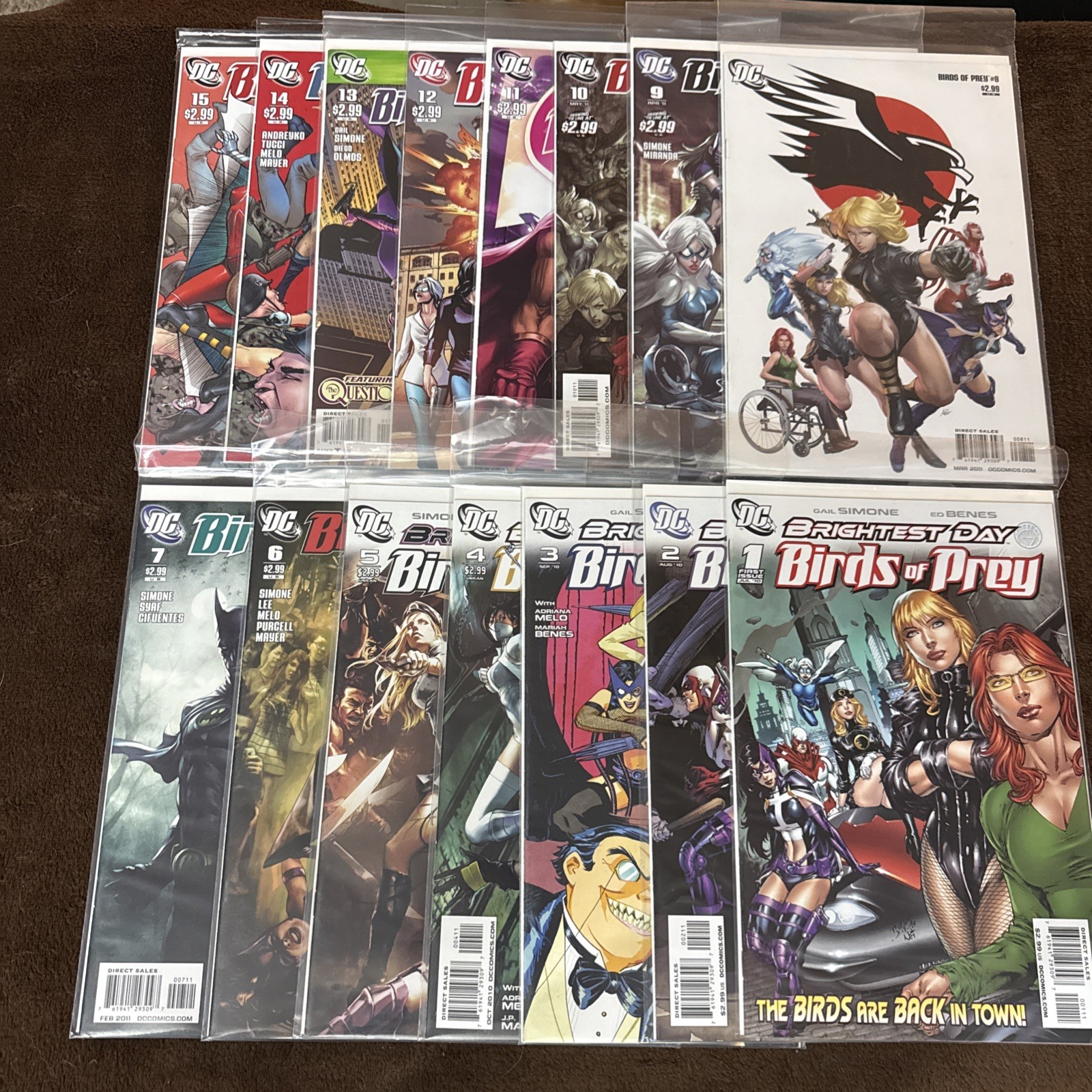 Birds of Prey 1-15 corsa completa Gail Simone Ed Benes DC 2010 giorno più luminoso