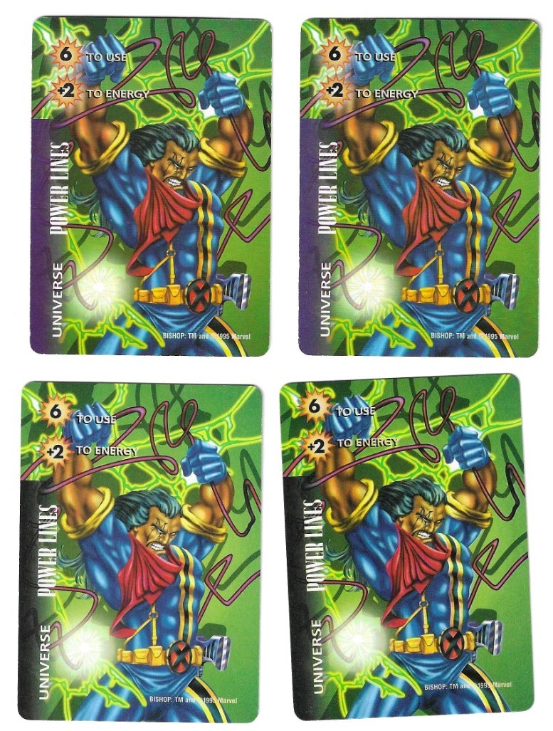 1995 Marvel OverPower BISHOP POWER LINES Card Lot of 4 Universe Energy