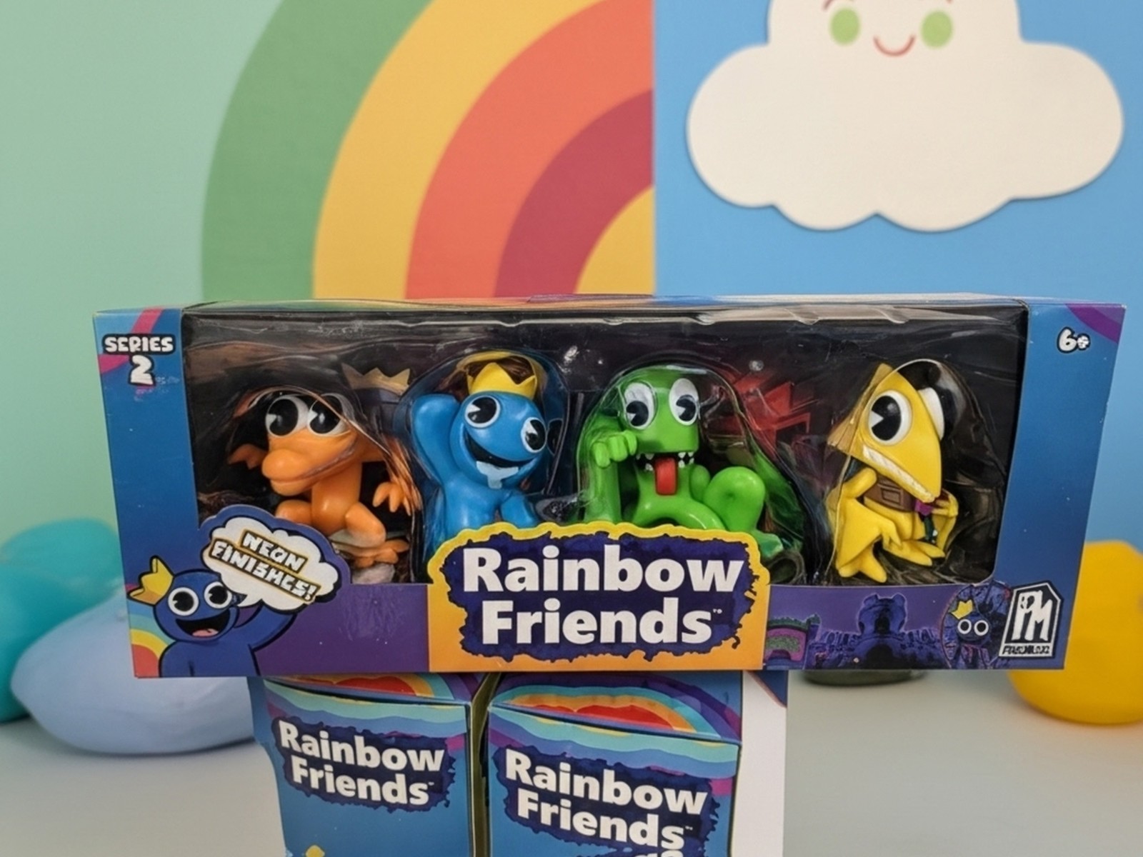 Rainbow Friends Serie 2 Minifigure Neon Confezione da 4 di PhatMojo Nuove
