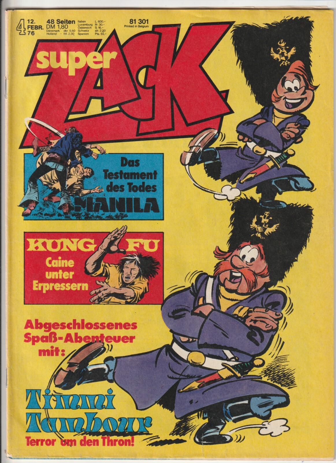 ✪ ZACK #4/1976 Timmi Tambour, Corallo Editore COMICHEFT Z2
