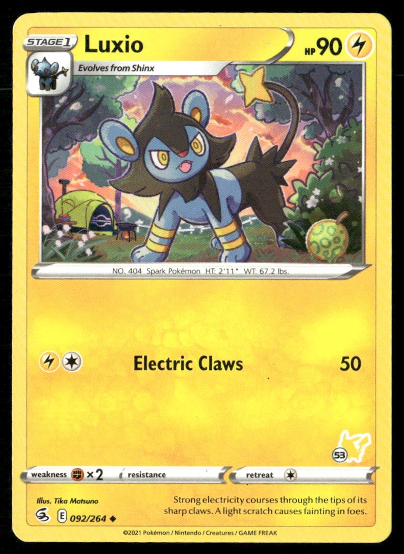Luxio (#53 Pikachu timbrato) 092/264 Promo Battle Academy 2022 Pokemon LP