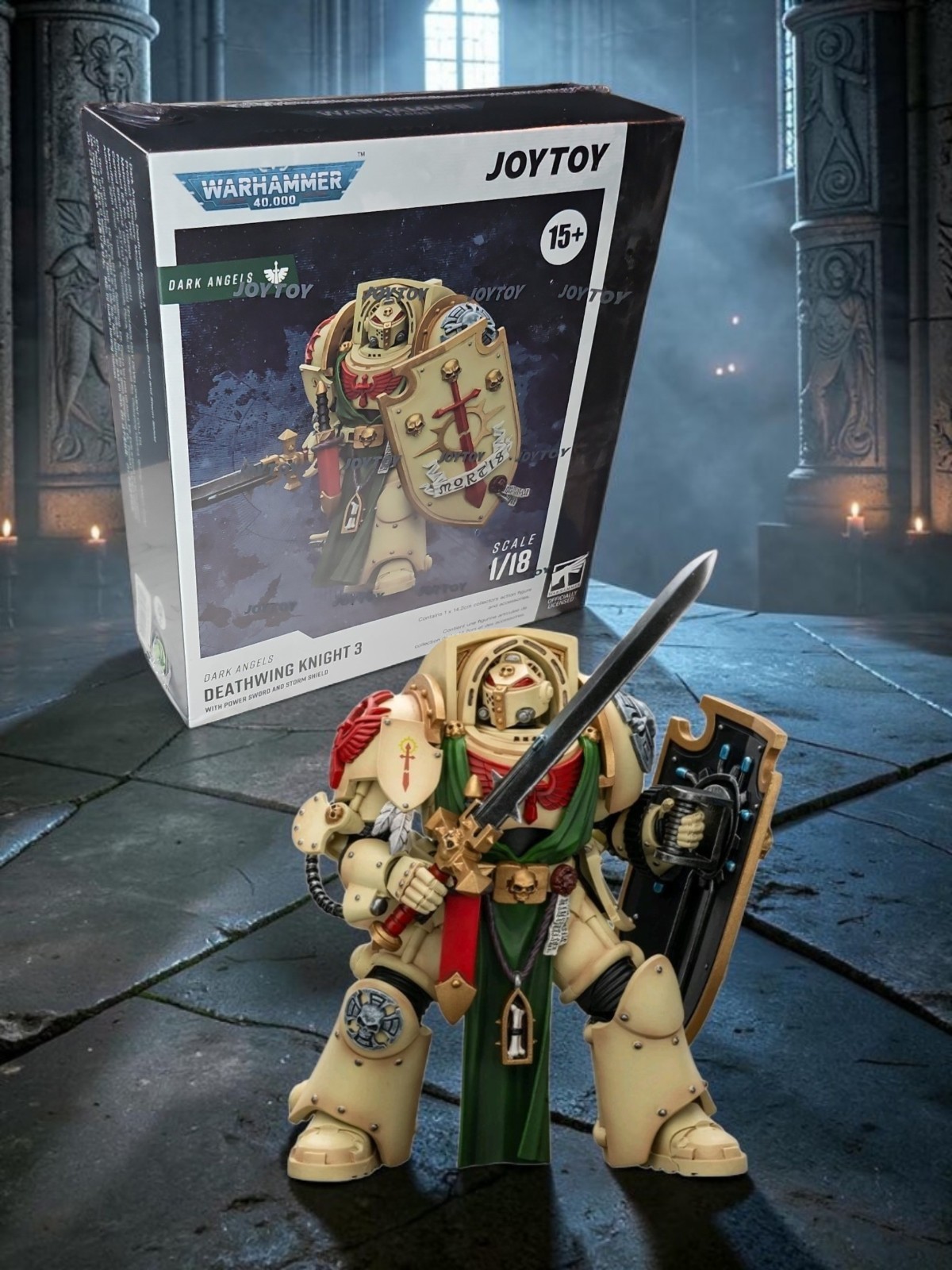 Joytoy Warhammer 40k Angeli Oscuri Cavaliere Ala della Morte con Mazza dell'Assoluzione I