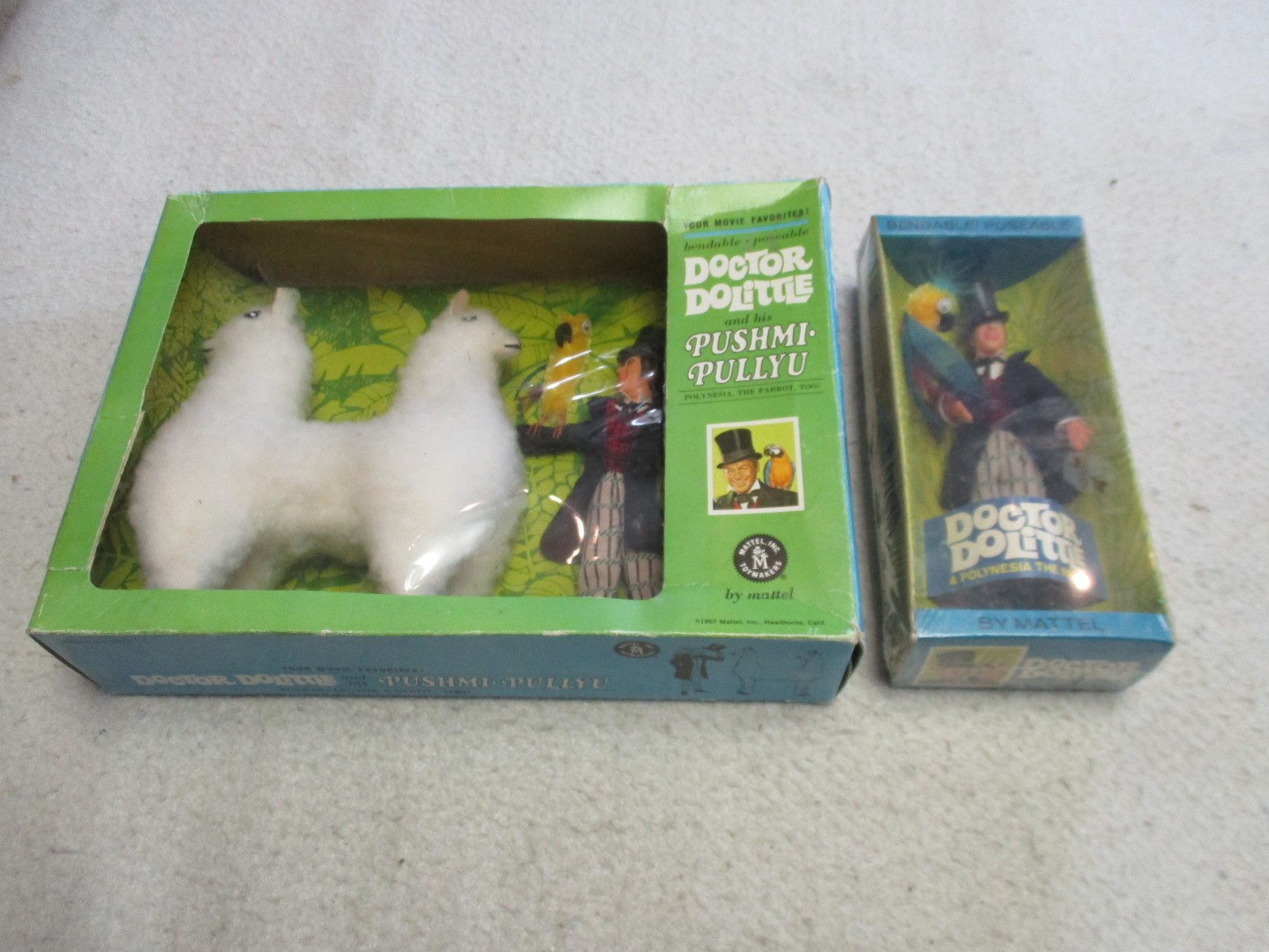 FIGURINA MATTEL DOCTOR DOLITTLE CON PUSHMI-PULLYU E POLINESIA NUOVA SIGILLATA IN SCATOLA