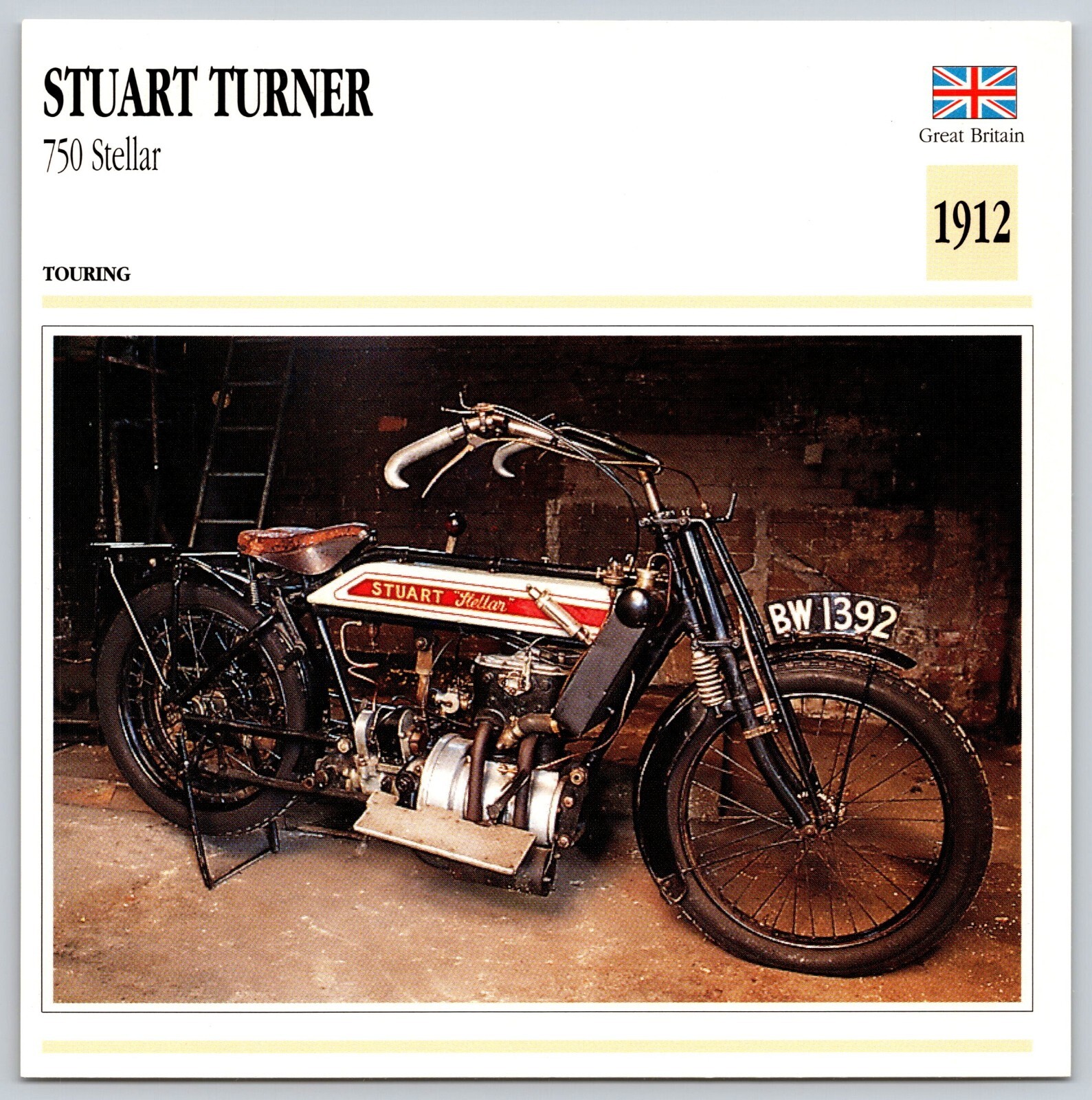 Stuart Turner 750 Stellar 1912 G Britain Edito Service Atlas Motorcycle Card