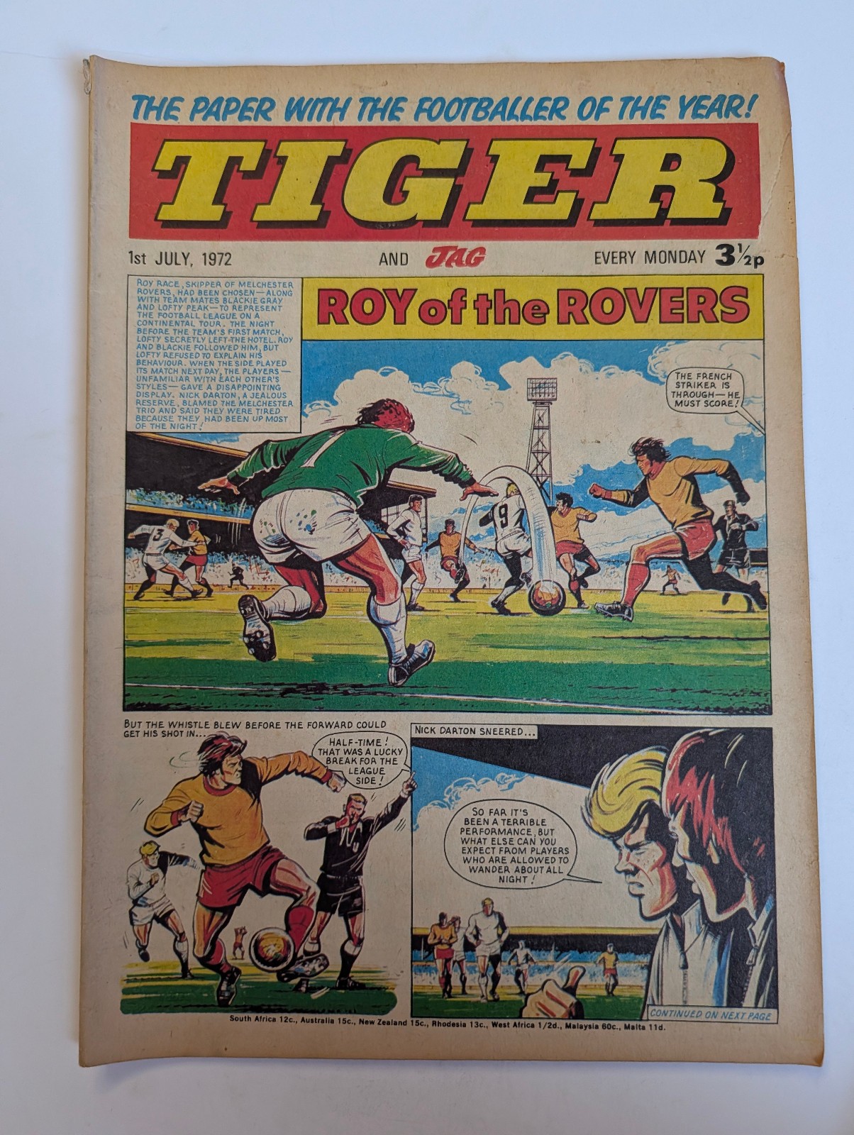 Tiger and Jag Comic 1st July 1972, IPC Magazines Ltd.