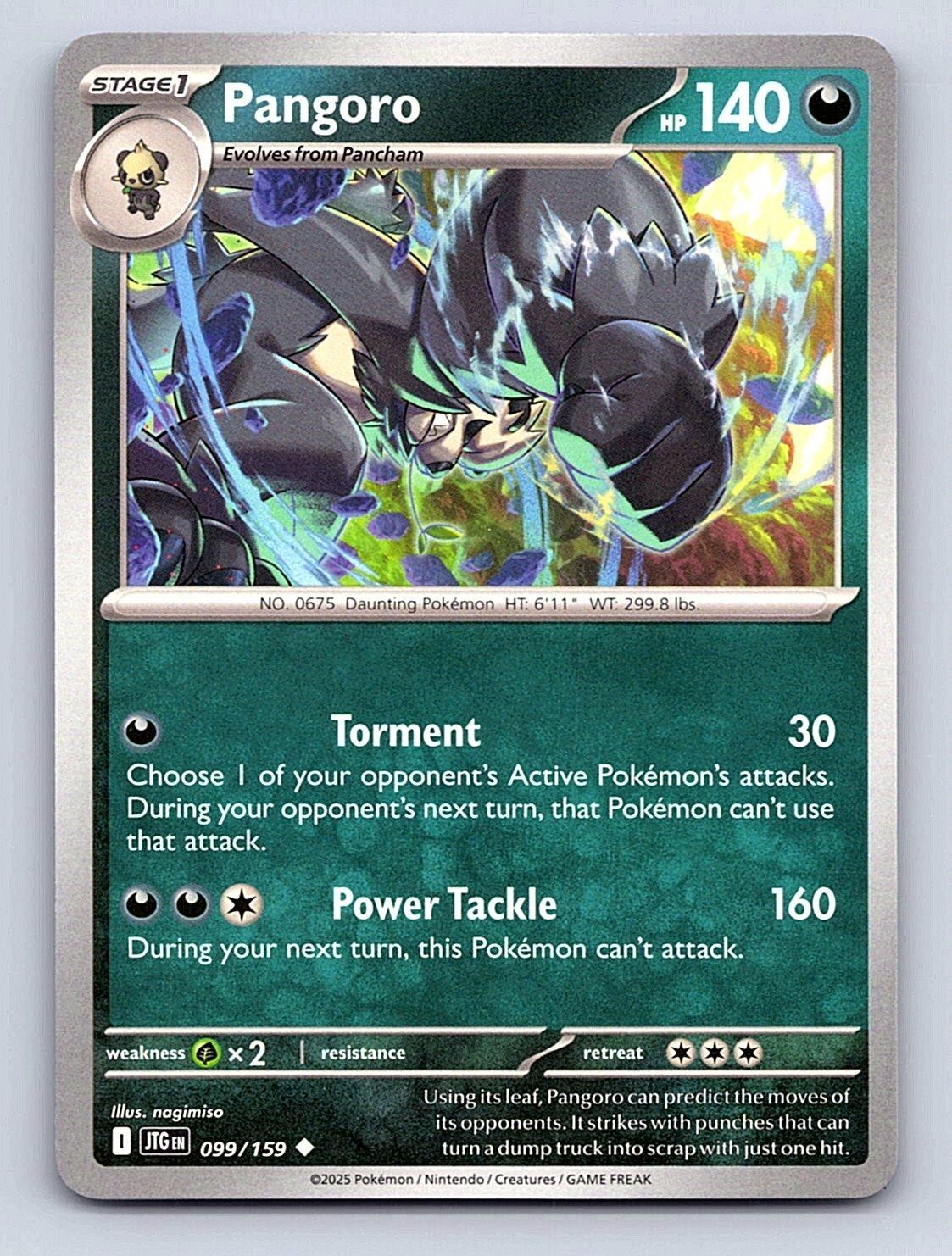 Pokemon Pangoro 099/159 Viaggio Insieme Non Comune Quasi Nuovo