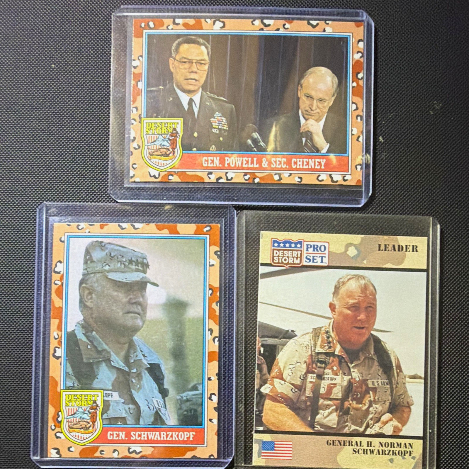 Topps Desert Storm 1991 2a serie/Pro set carte non sportive lotto di 3 Powell