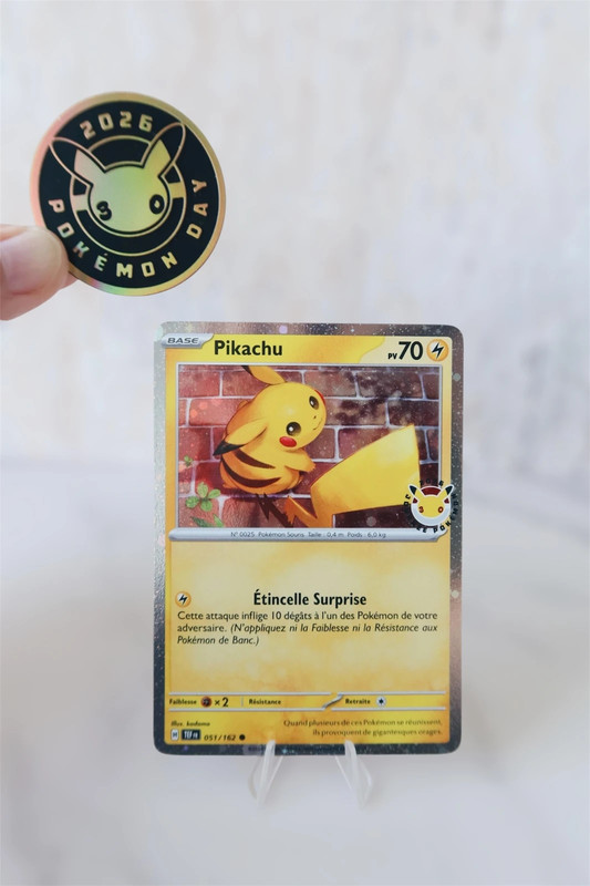 Carte Pokémon / Pikachu & pin’s / Collection journée Pokémon 30ème anniversaire