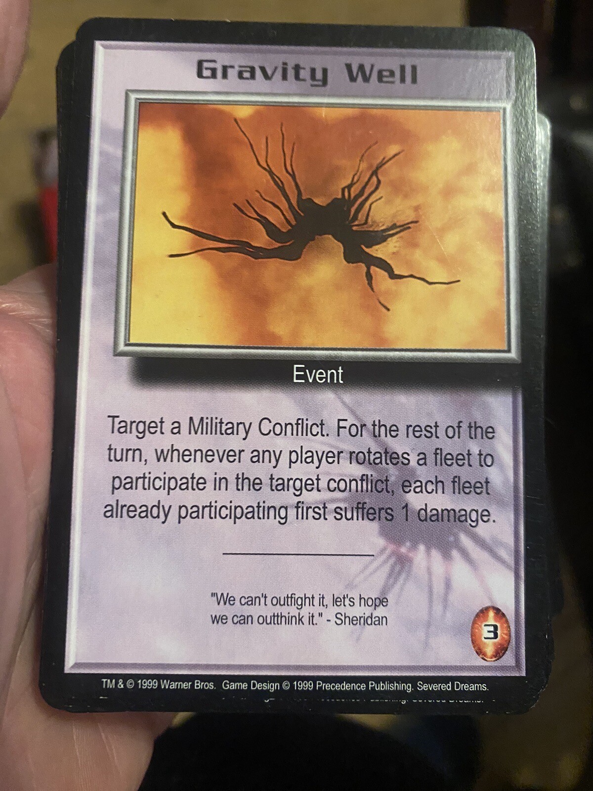 GRAVITY WELL 1999 SEVERED DREAMS BABYLON 5 CCG COLLECTORS CARD NEAR MINT