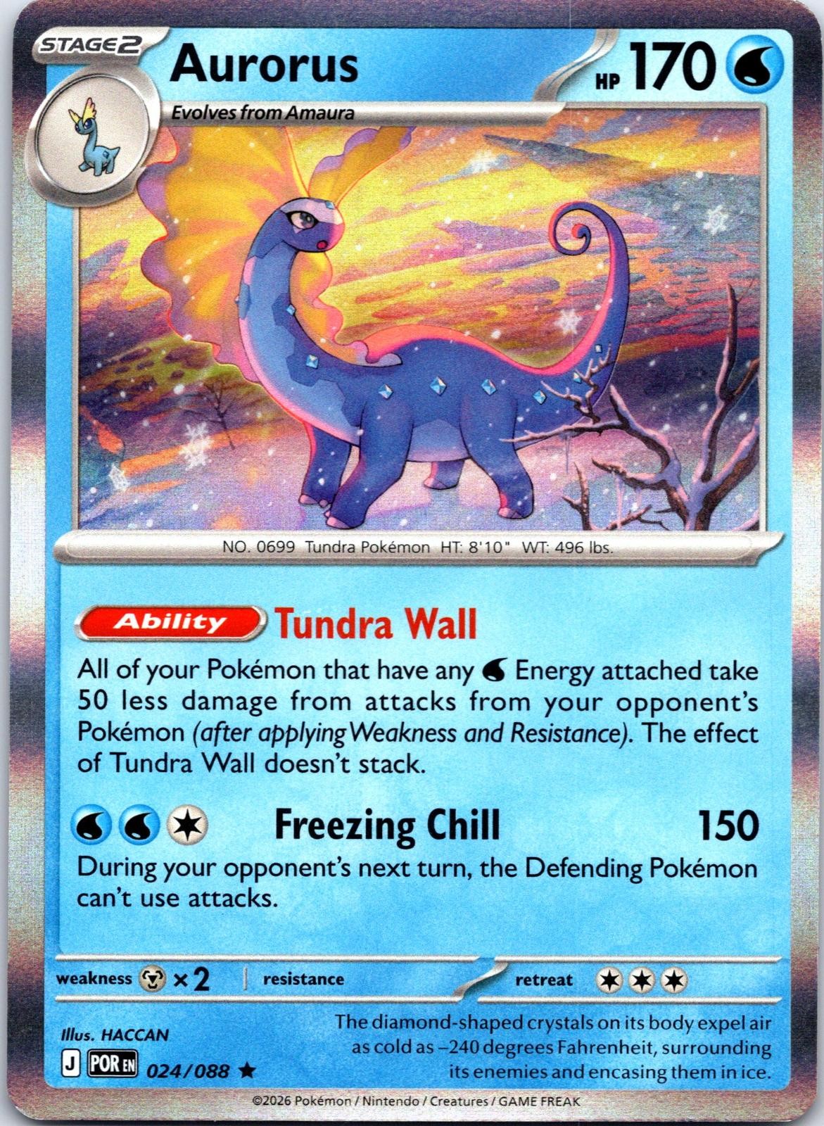 Aurorus 024/088 Rare Perfect Order Pokemon Holo NM